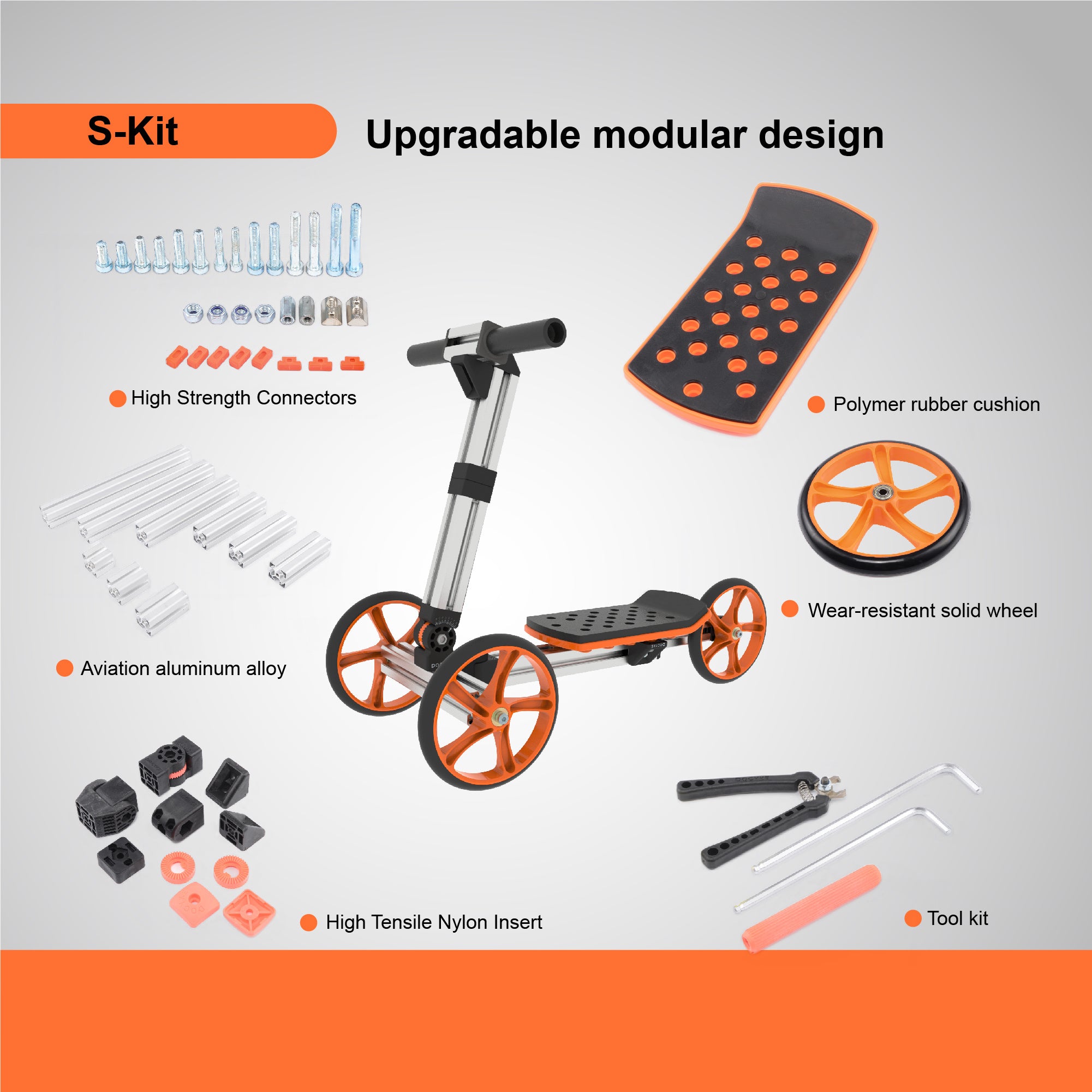 KidRock Constructible Kit 20 in 1 Kids Balance Bike No Pedals Toys for 1 to 4 Year Old Engineering Building Kit Kids Sit/Stand Scooter Most Popular S-Kit (Not Electric) - VINE GLOBAL