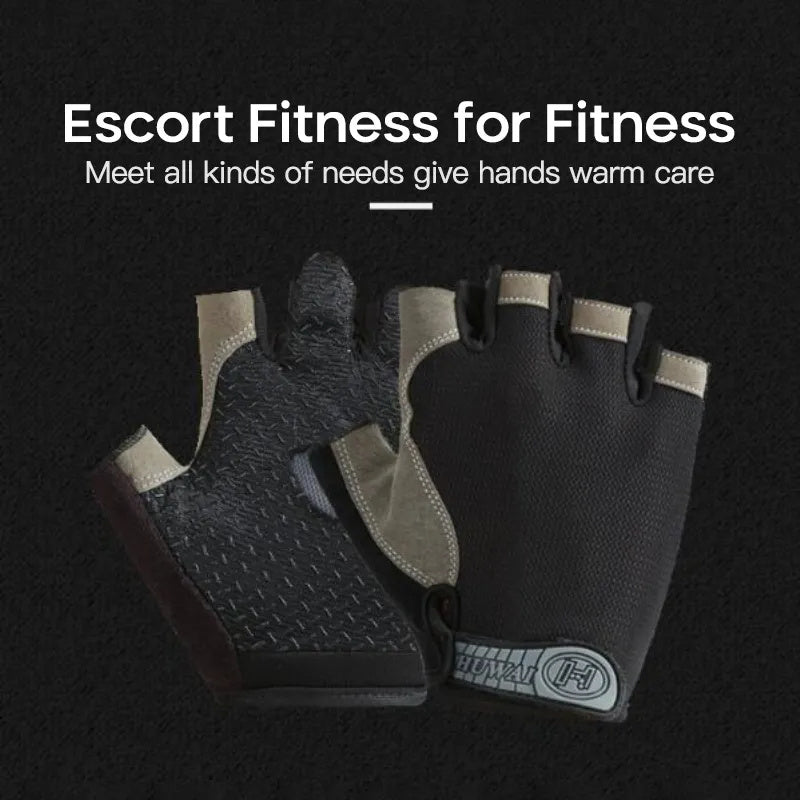 Breathable Fitness Gloves Gym Weightlifting Thin Non-slip Half Finger Cycling Gloves Equipment Yoga Bodybuilding Training Sports Grey Color - VINE GLOBAL