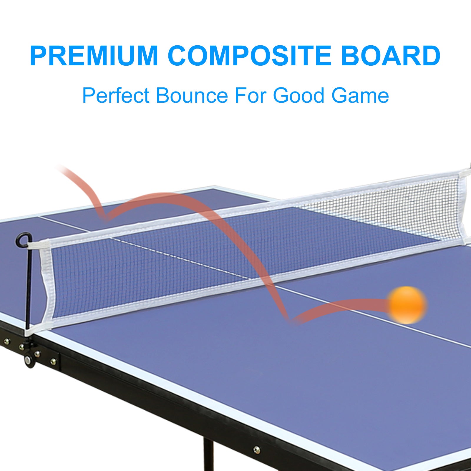 Table Tennis Table Foldable & Portable Ping Pong Table Set with Net and 2 Ping Pong Paddles for Indoor Outdoor Game - VINE GLOBAL