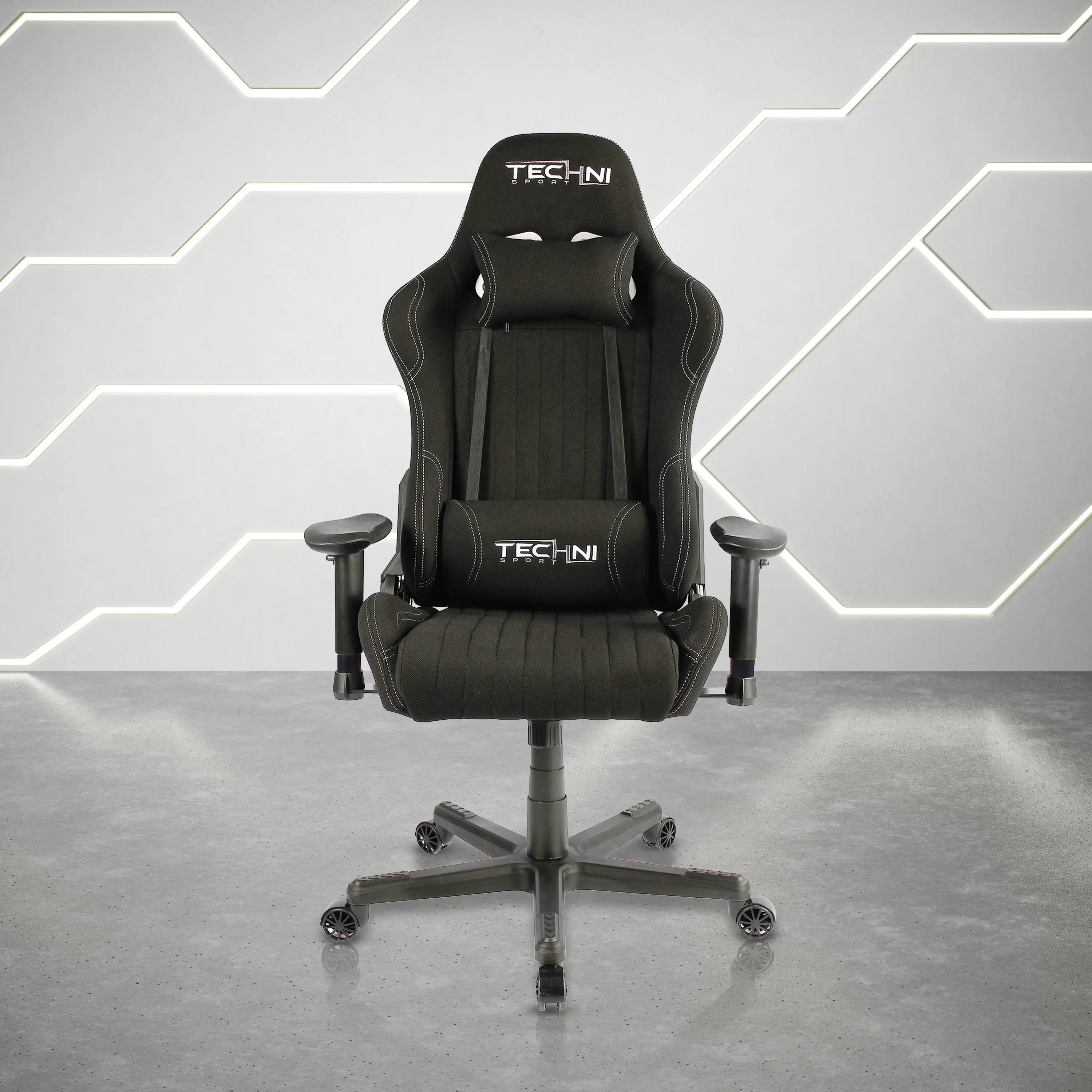 Techni Sport TS-F44 Fabric Ergonomic High Back Racer Style PC Gaming Chair, Black - VINE GLOBAL