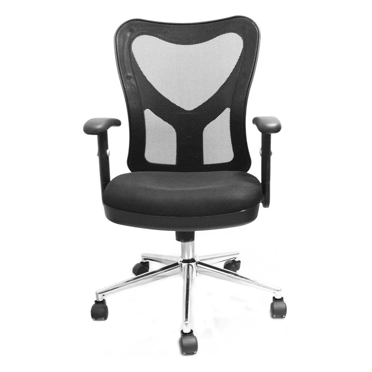 Techni Mobili High Back Mesh Office Chair With Chrome Base, Black - VINE GLOBAL