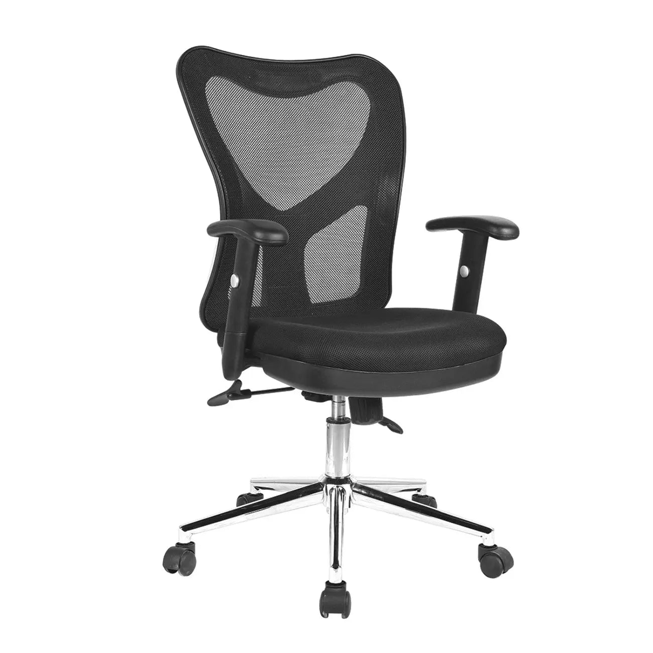 Techni Mobili High Back Mesh Office Chair With Chrome Base, Black - VINE GLOBAL