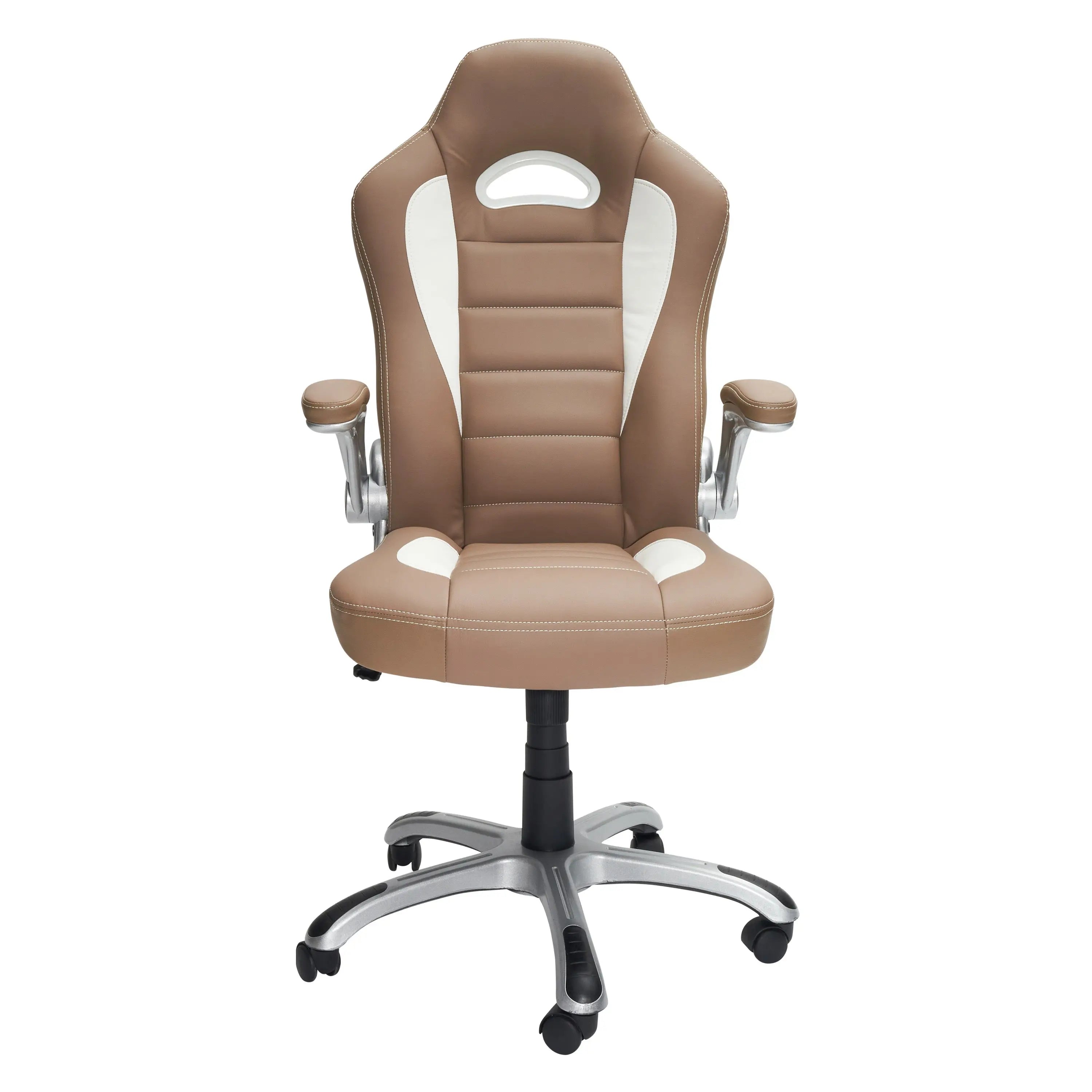 Techni Mobili High Back Executive Sport Race Office Chair with Flip-Up Arms, Camel - VINE GLOBAL