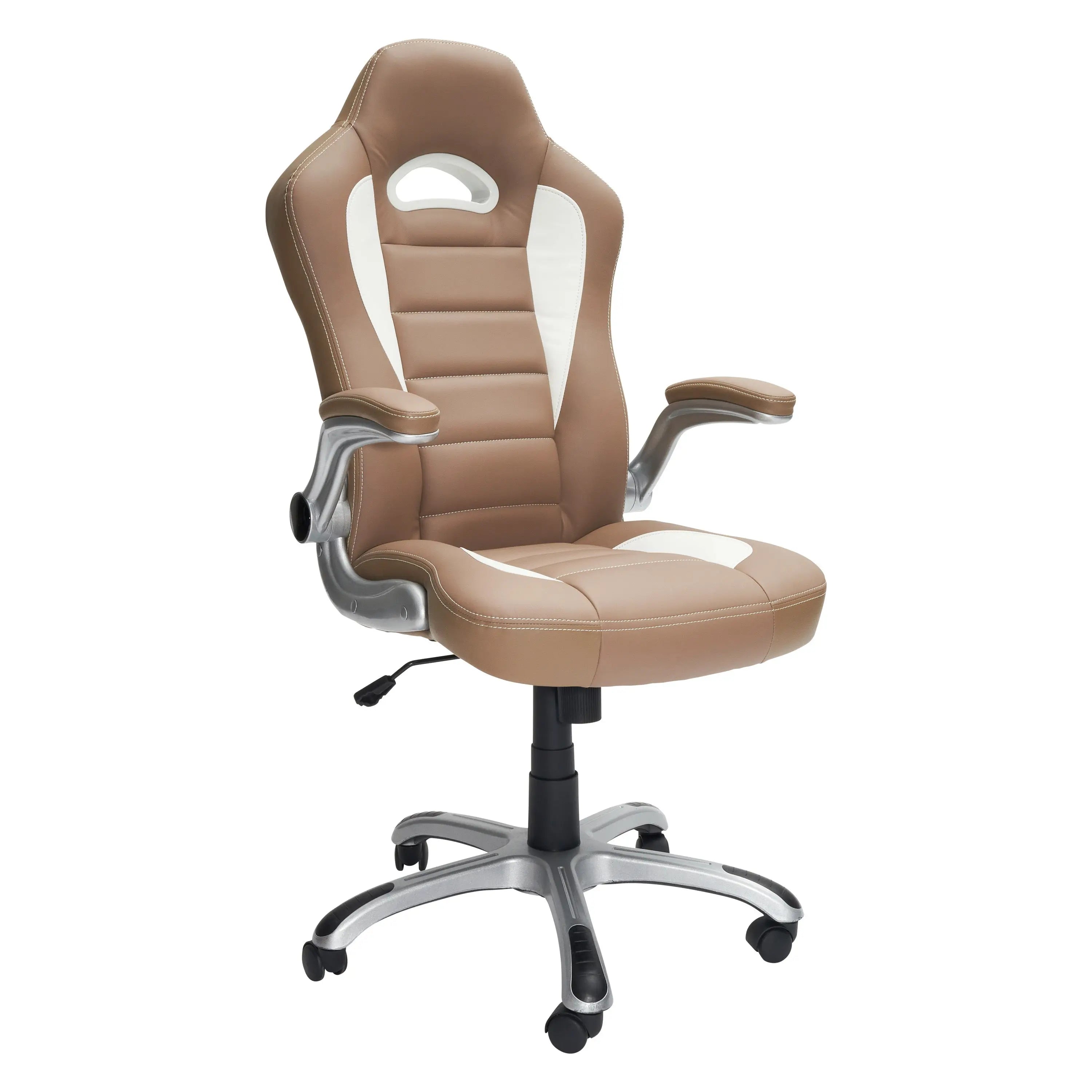 Techni Mobili High Back Executive Sport Race Office Chair with Flip-Up Arms, Camel - VINE GLOBAL