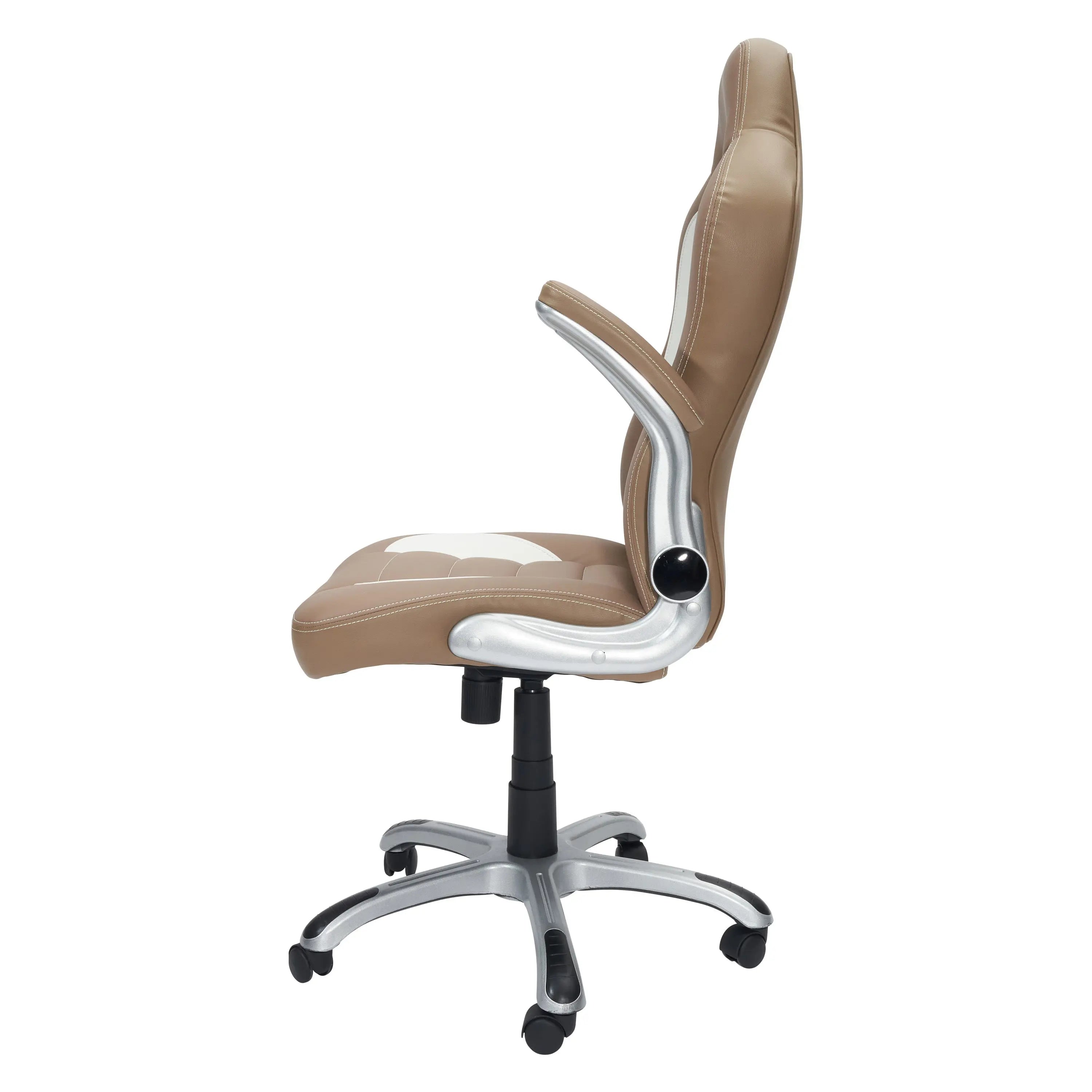 Techni Mobili High Back Executive Sport Race Office Chair with Flip-Up Arms, Camel - VINE GLOBAL