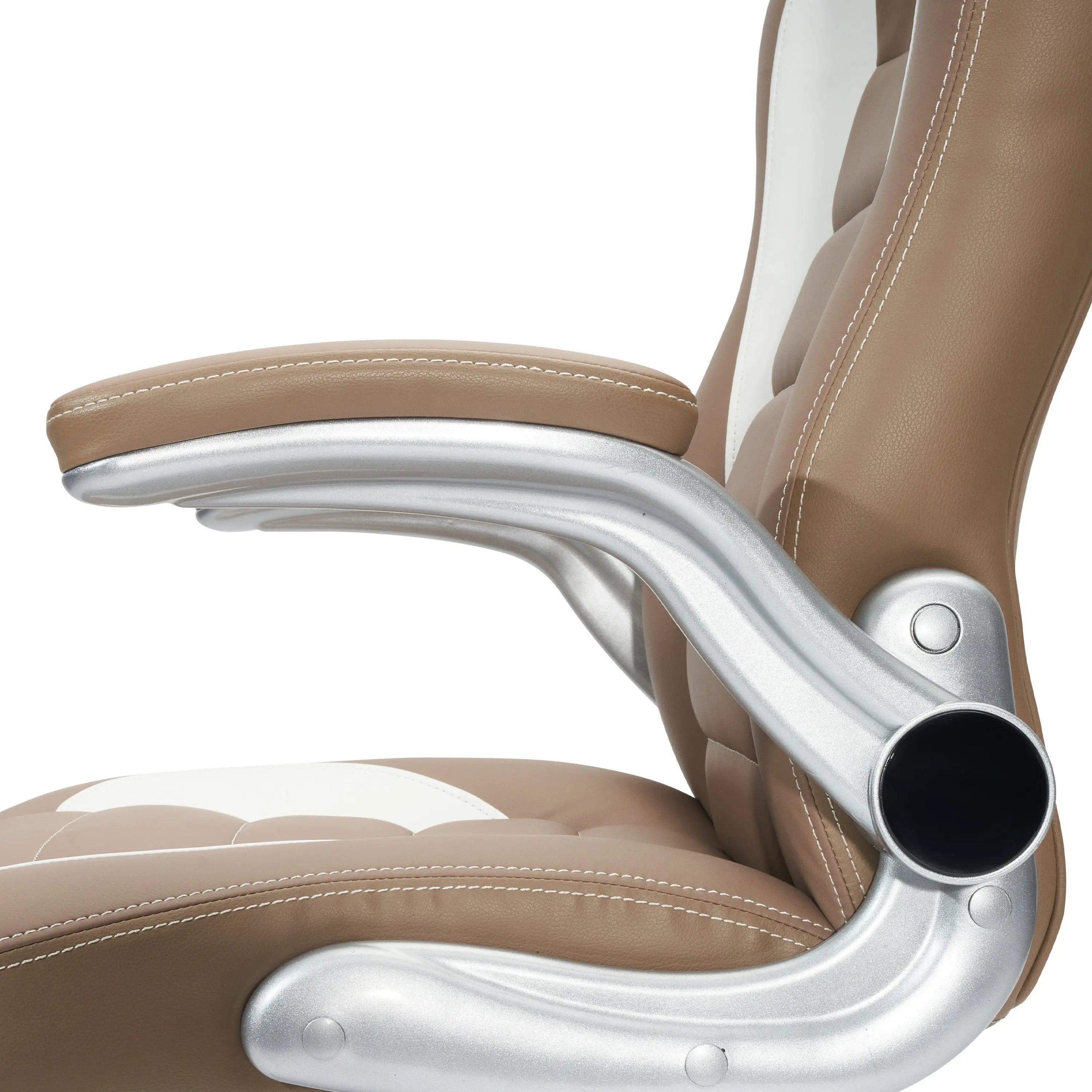 Techni Mobili High Back Executive Sport Race Office Chair with Flip-Up Arms, Camel - VINE GLOBAL