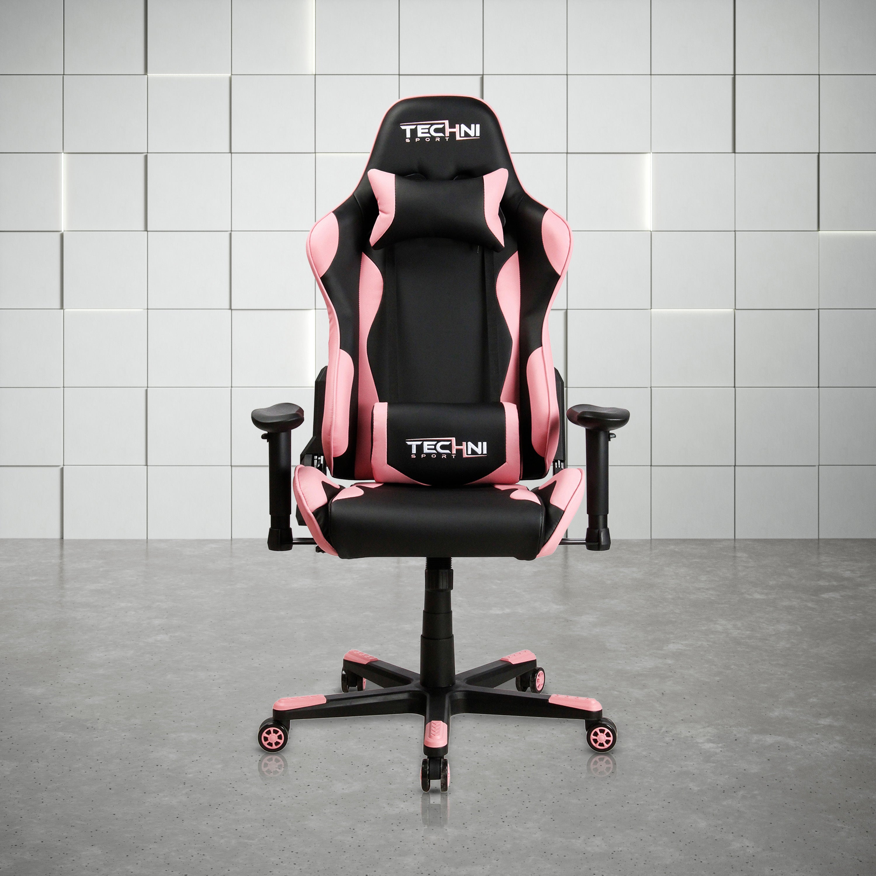 Techni Sport TS-4300 Ergonomic High Back Racer Style PC Gaming Chair, Pink - VINE GLOBAL