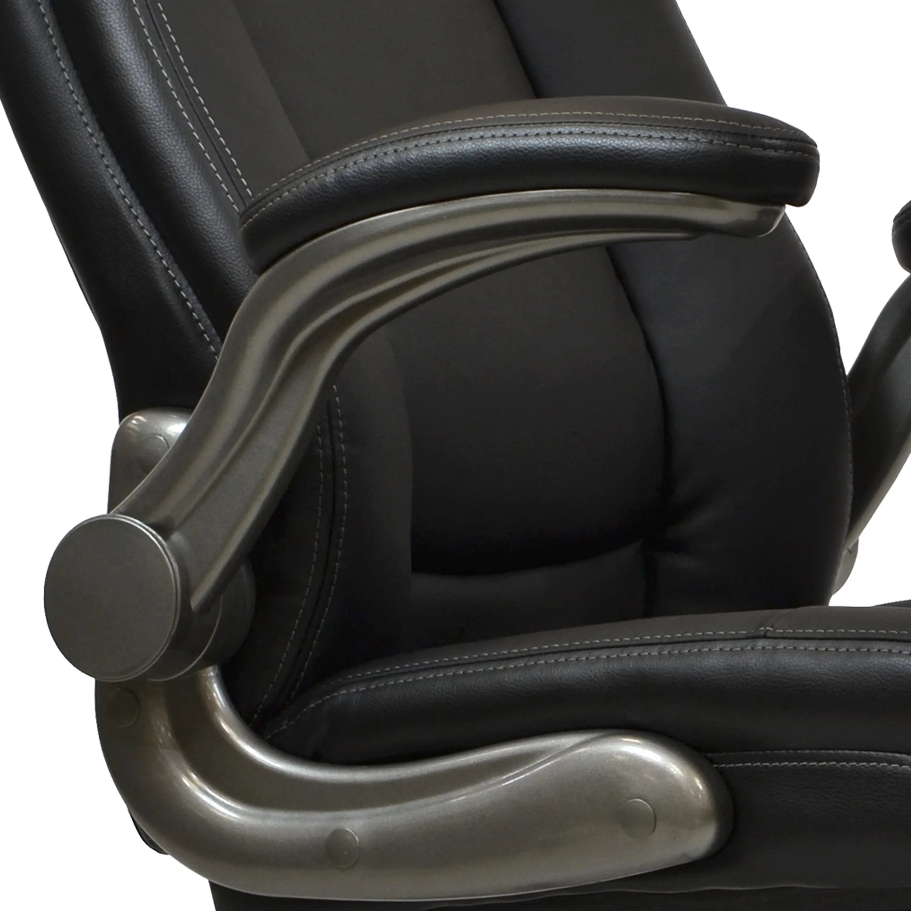Techni Mobili Medium Back Executive Office Chair with Flip-up Arms, Black - VINE GLOBAL
