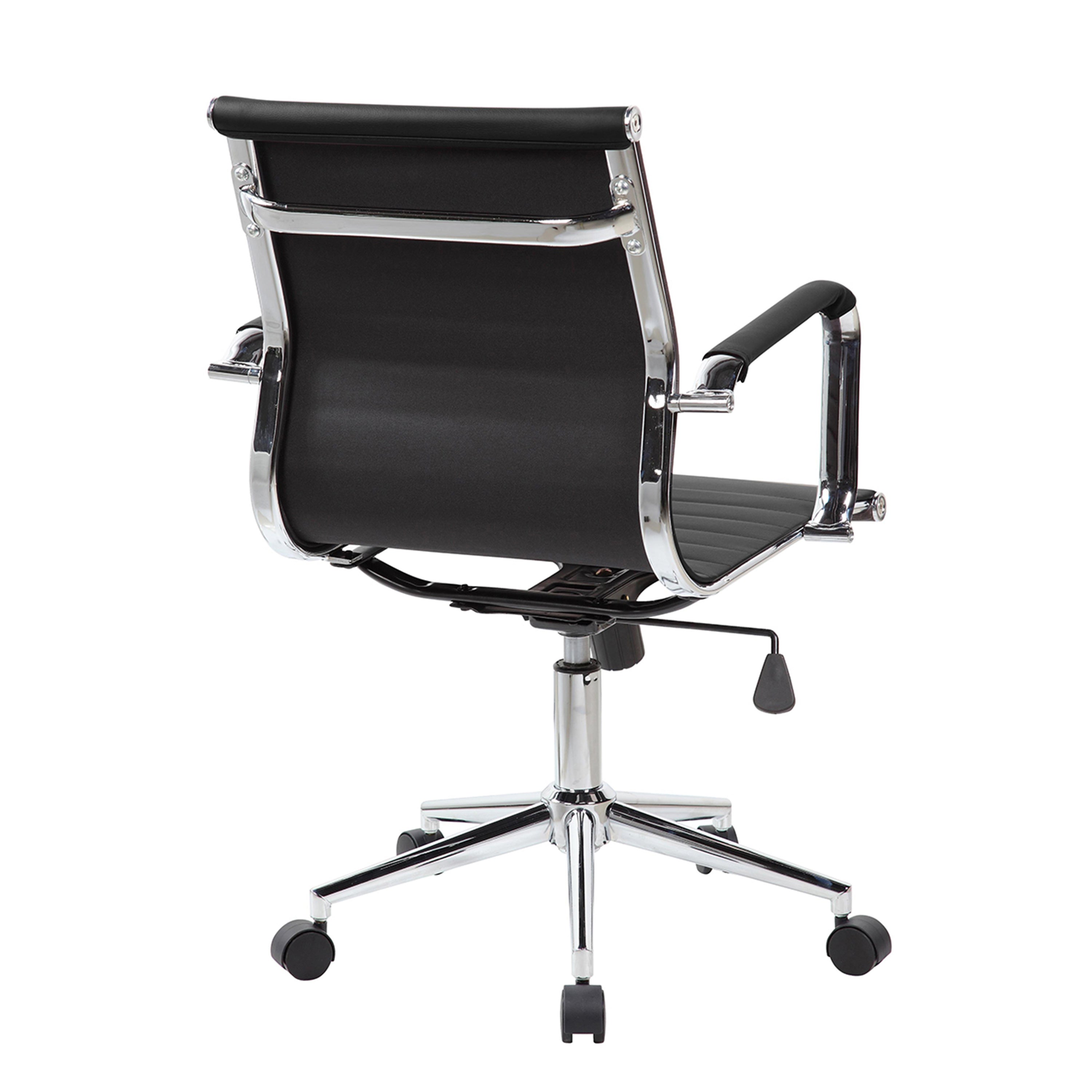 Techni Mobili Modern Medium Back Executive Office Chair, Black - VINE GLOBAL