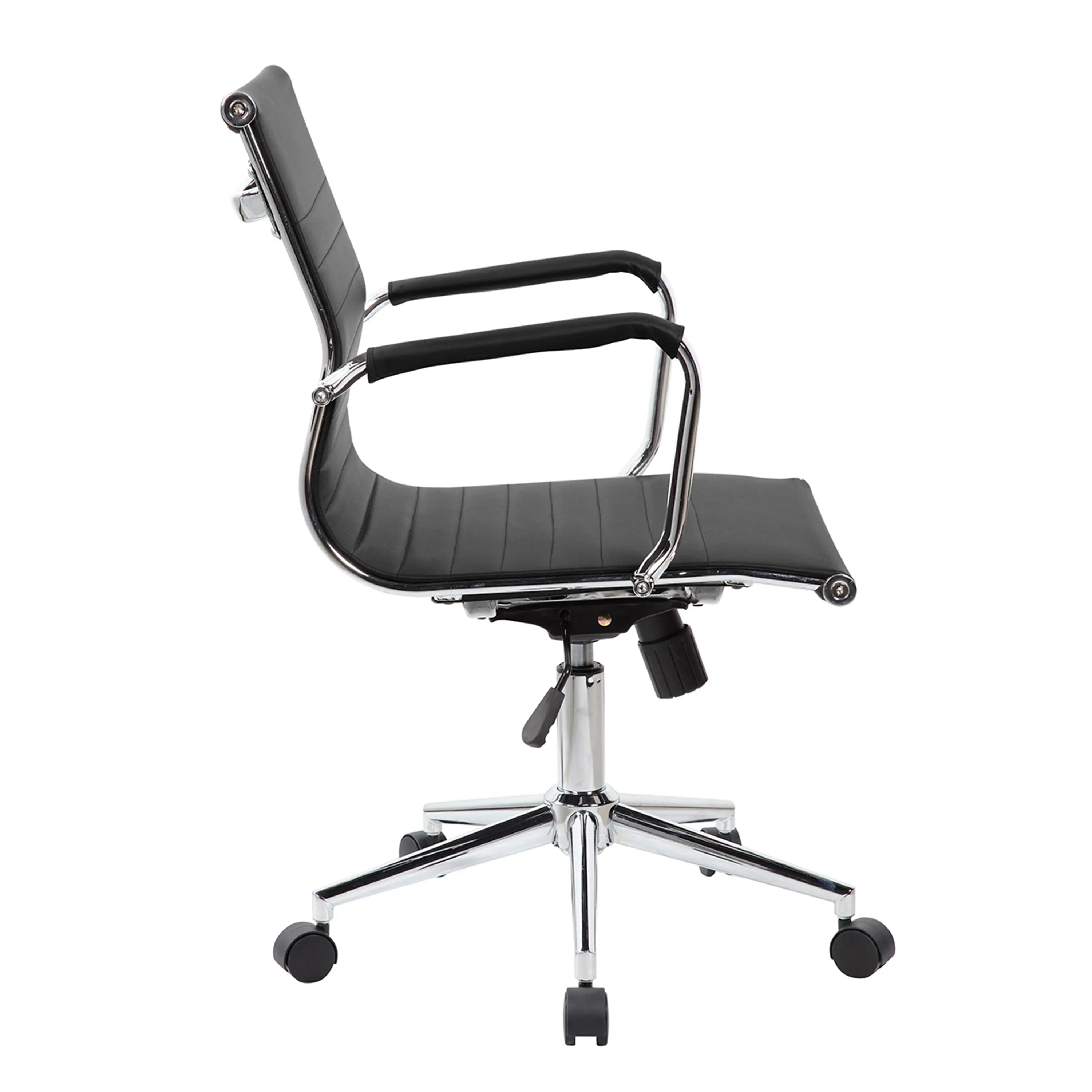 Techni Mobili Modern Medium Back Executive Office Chair, Black - VINE GLOBAL