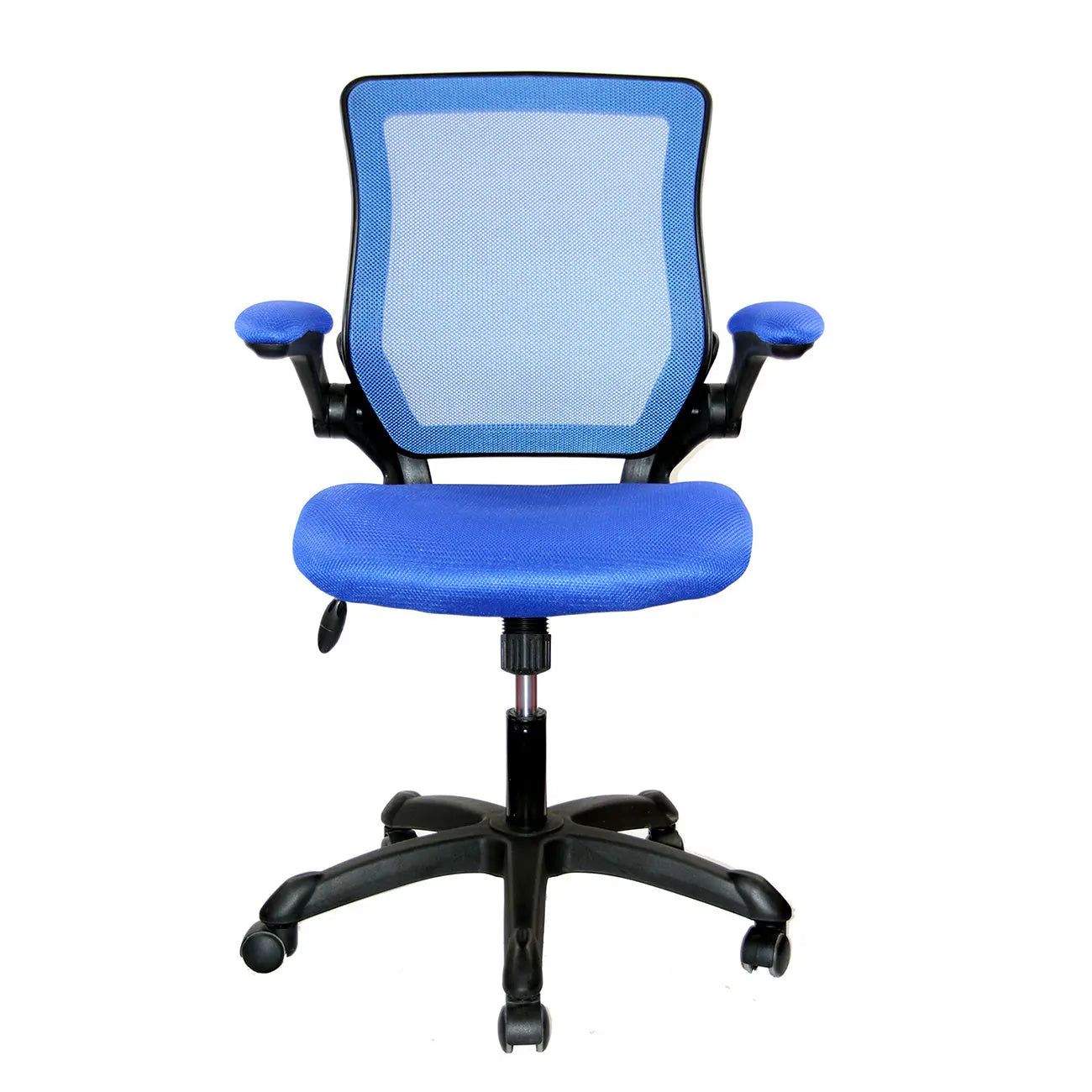 Techni Mobili Mesh Task Office Chair with Flip Up Arms, Blue - VINE GLOBAL
