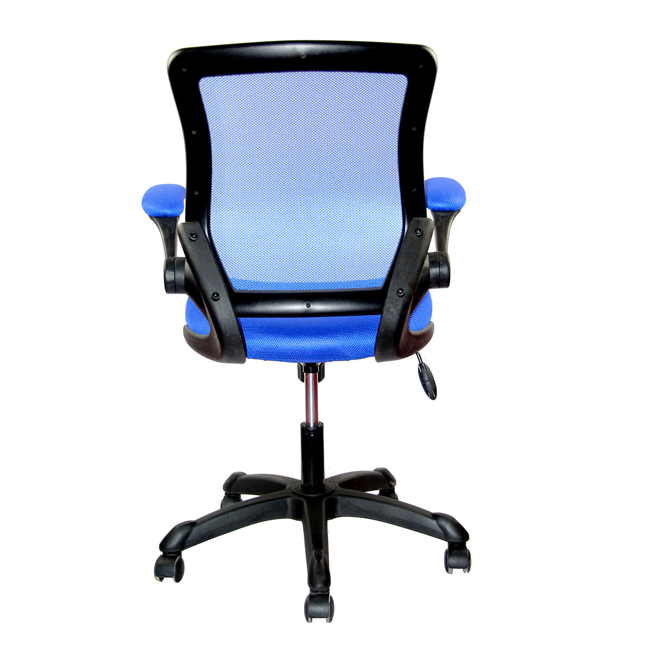 Techni Mobili Mesh Task Office Chair with Flip Up Arms, Blue - VINE GLOBAL