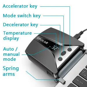 Laptop Fan Cooler with Temperature Display;  Rapid Cooling;  Auto-Temp Detection;  13 Wind Speed(2600-5000RPM);  Perfect for Gaming Laptop;  Nintendo Switch - VINE GLOBAL