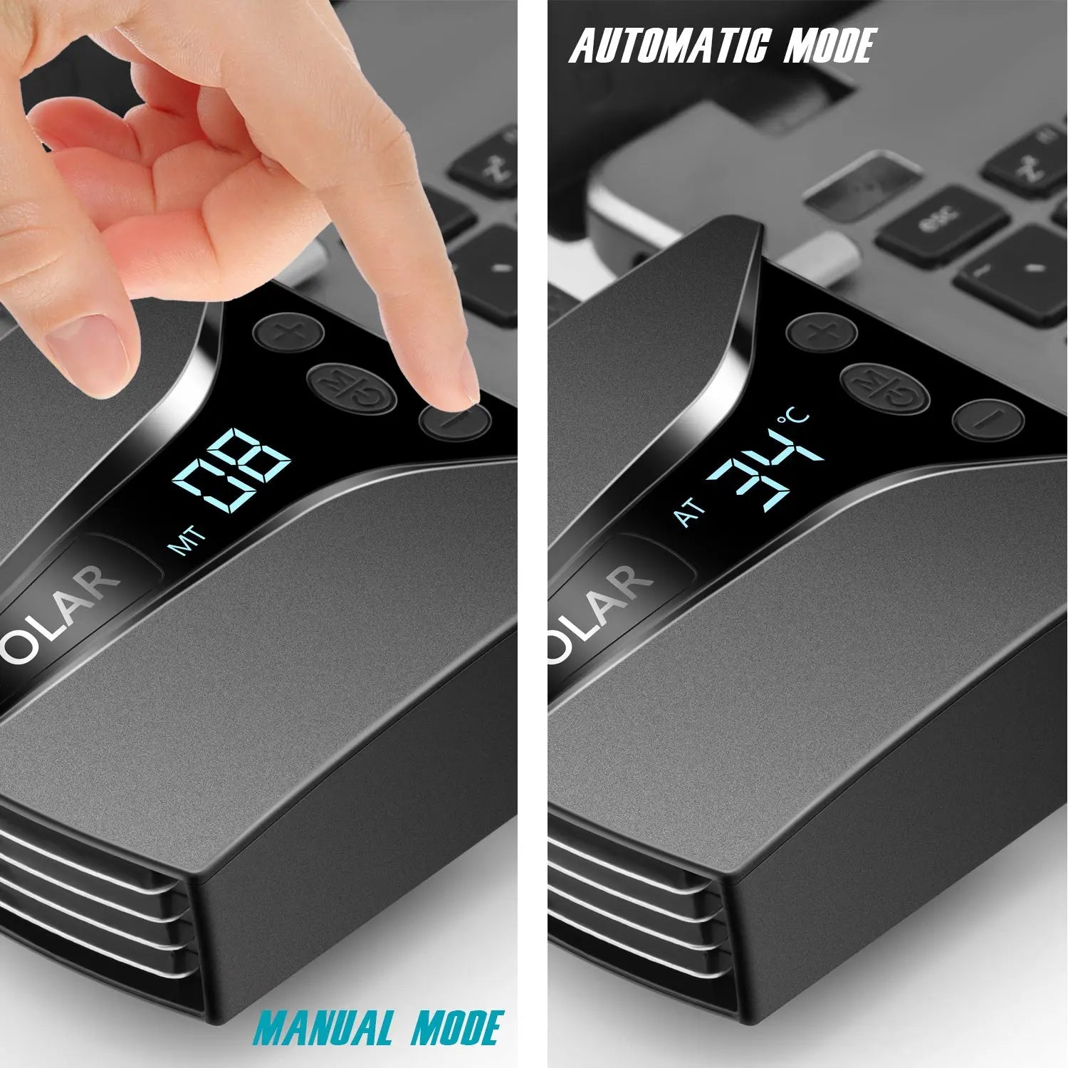 Laptop Fan Cooler with Temperature Display;  Rapid Cooling;  Auto-Temp Detection;  13 Wind Speed(2600-5000RPM);  Perfect for Gaming Laptop;  Nintendo Switch - VINE GLOBAL