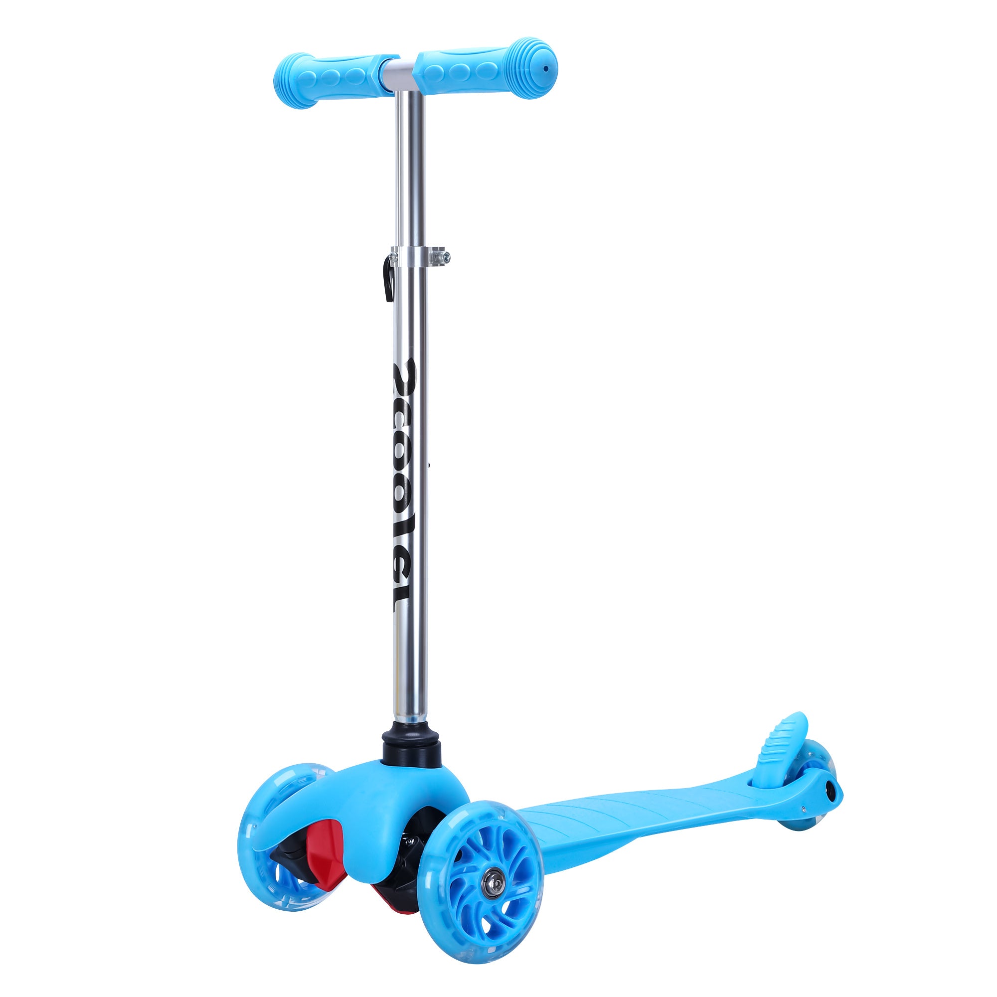 SimpleLux Kids Scooter - 4 Adjustable Height, Extra-Wide Deck with Brake & 3 PU Flashing Wheels, Over 3 Years Old,Blue - VINE GLOBAL