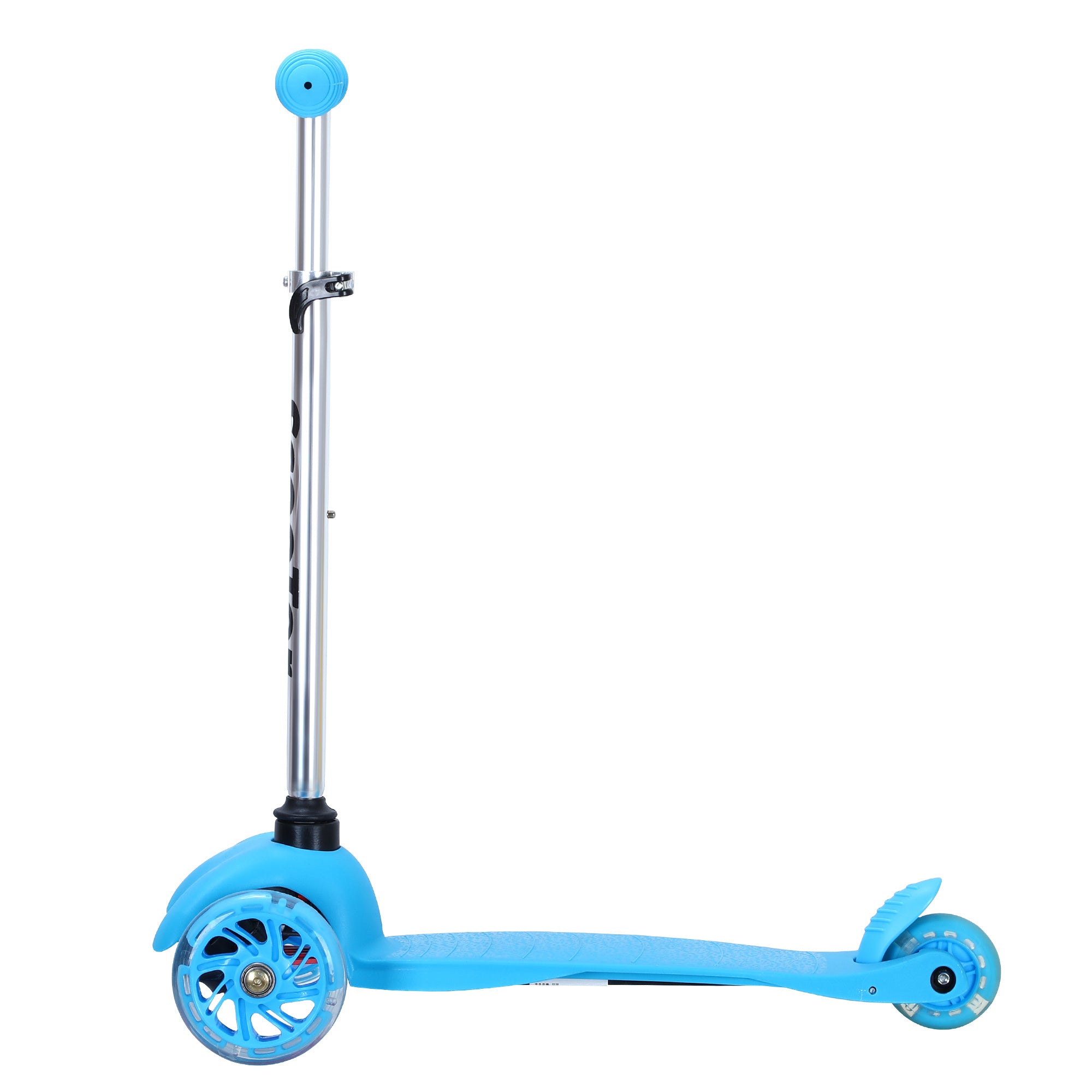 SimpleLux Kids Scooter - 4 Adjustable Height, Extra-Wide Deck with Brake & 3 PU Flashing Wheels, Over 3 Years Old,Blue - VINE GLOBAL