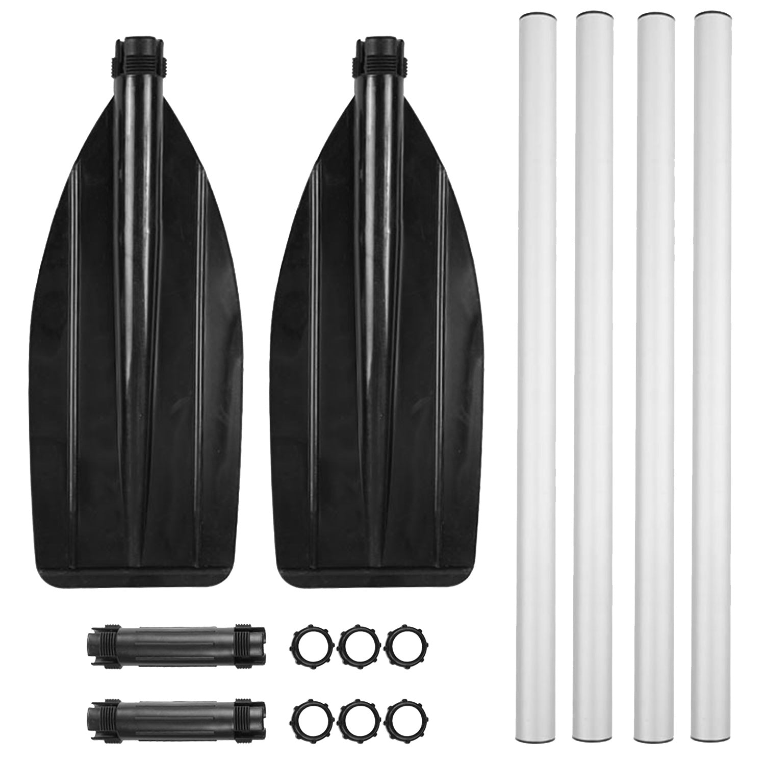 2Pcs Kayak Paddles Aluminum Alloy Detachable Canoe Paddle Boat Oars for Kayaking Boating Oar Fishing - VINE GLOBAL