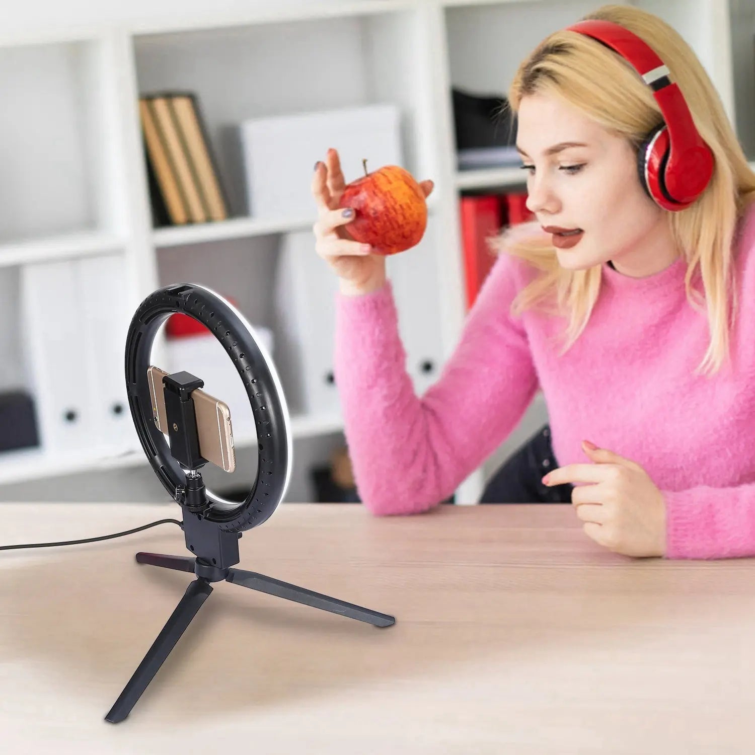 9" Dimmable LED Ring Light w/ Tripod Phone Selfie Camera Studio Photo Video Makeup Lamp - VINE GLOBAL