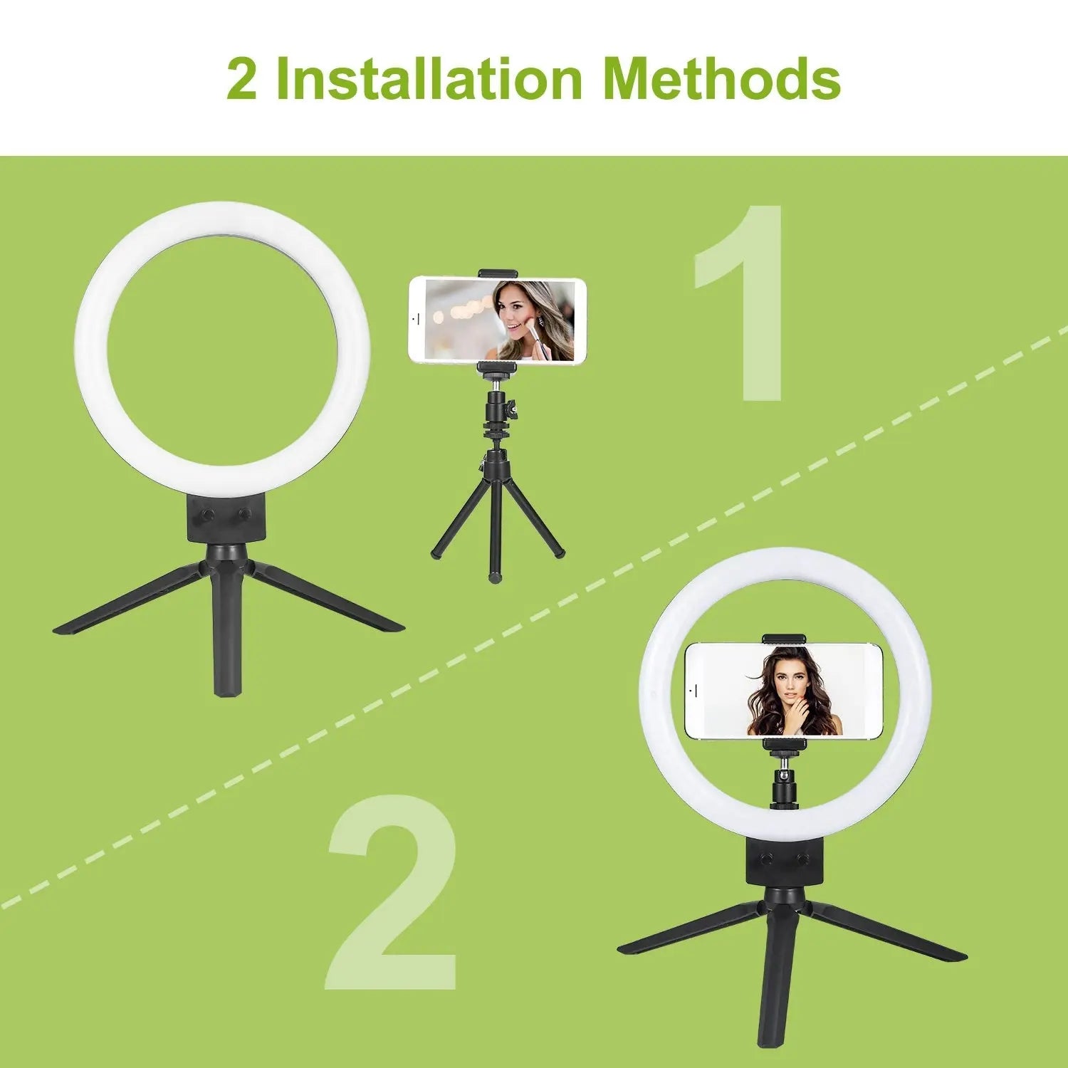 9" Dimmable LED Ring Light w/ Tripod Phone Selfie Camera Studio Photo Video Makeup Lamp - VINE GLOBAL