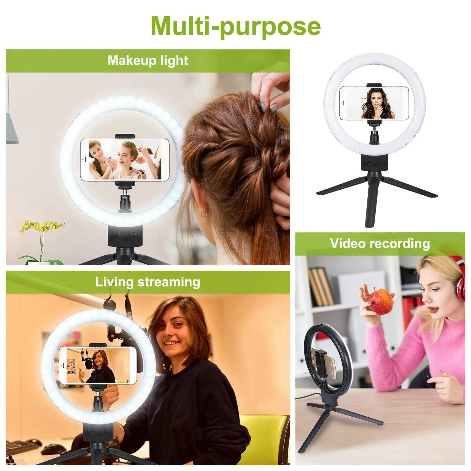 9" Dimmable LED Ring Light w/ Tripod Phone Selfie Camera Studio Photo Video Makeup Lamp - VINE GLOBAL