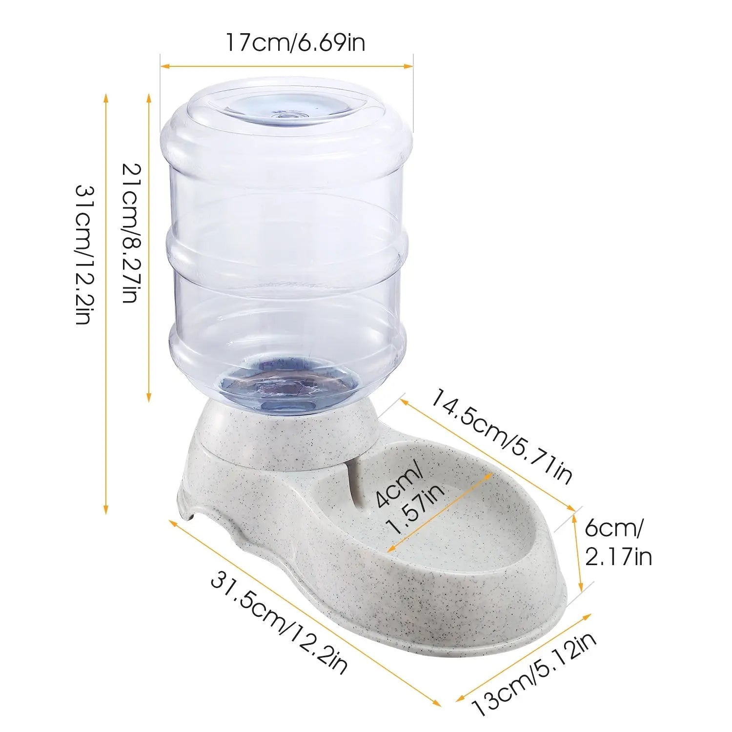3.5L/1Gal Pet Water Dispenser Self-Dispensing Gravity Pets Water Feeder Automatic Pet Waterer Cat Dog - VINE GLOBAL