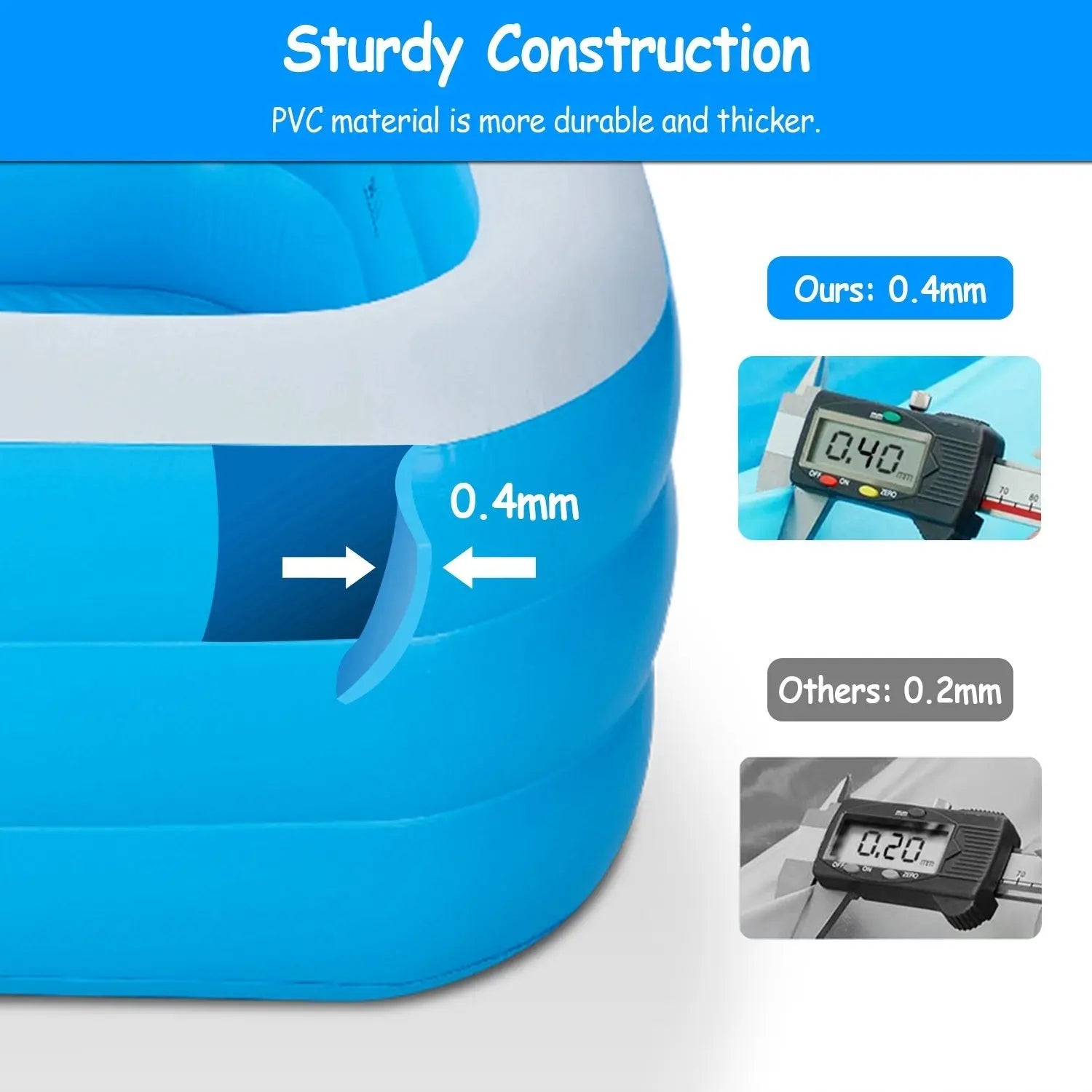 Inflatable Swimming Pools Family Swim Play Center Pool Blow up Kiddie Pool for Family Inflatable Lounge Pool for Kids Baby Adult Inflatable Water Ball Pool - VINE GLOBAL