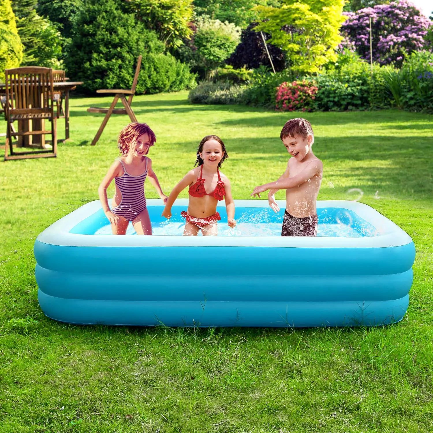 Inflatable Swimming Pools Family Swim Play Center Pool Blow up Kiddie Pool for Family Inflatable Lounge Pool for Kids Baby Adult Inflatable Water Ball Pool - VINE GLOBAL