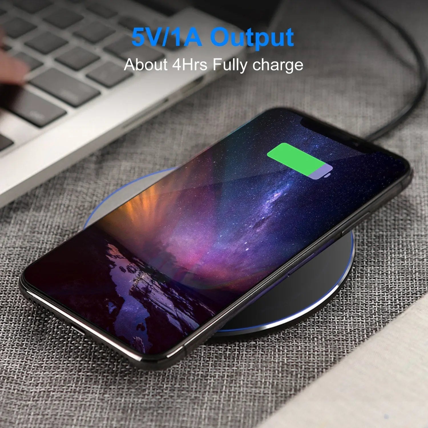Wireless Charger Qi-Certified Ultra-Slim 5W Charging Pad for iPhone XS MAX/XR/XS/X/ 8/8 Plus - VINE GLOBAL