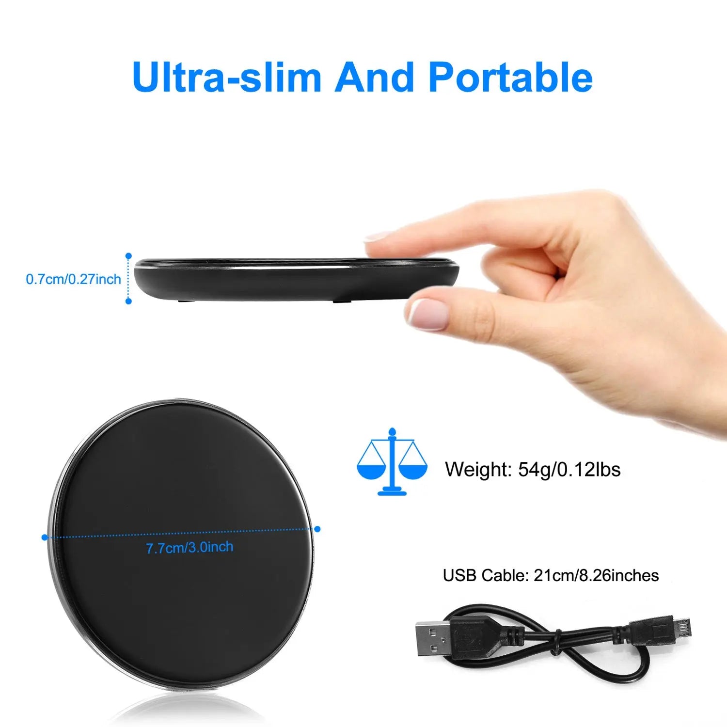 Wireless Charger Qi-Certified Ultra-Slim 5W Charging Pad for iPhone XS MAX/XR/XS/X/ 8/8 Plus - VINE GLOBAL