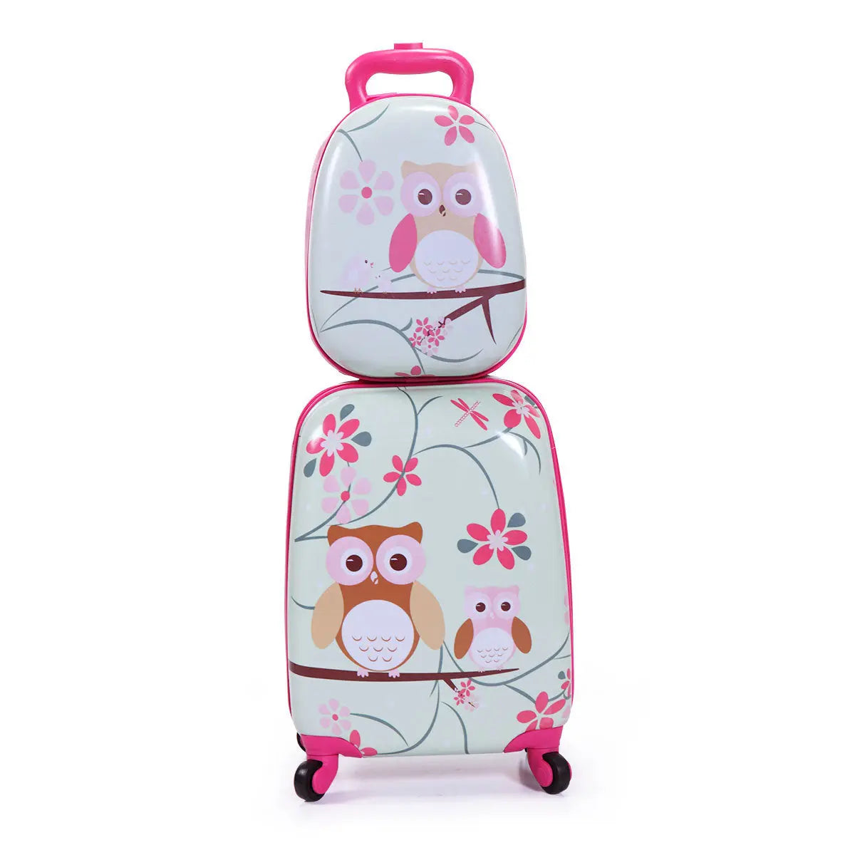 2 PCS Kids Luggage Set, 12" Backpack and 16" Spinner Case with 4 Universal Wheels, Travel Suitcase for Boys Girls - VINE GLOBAL