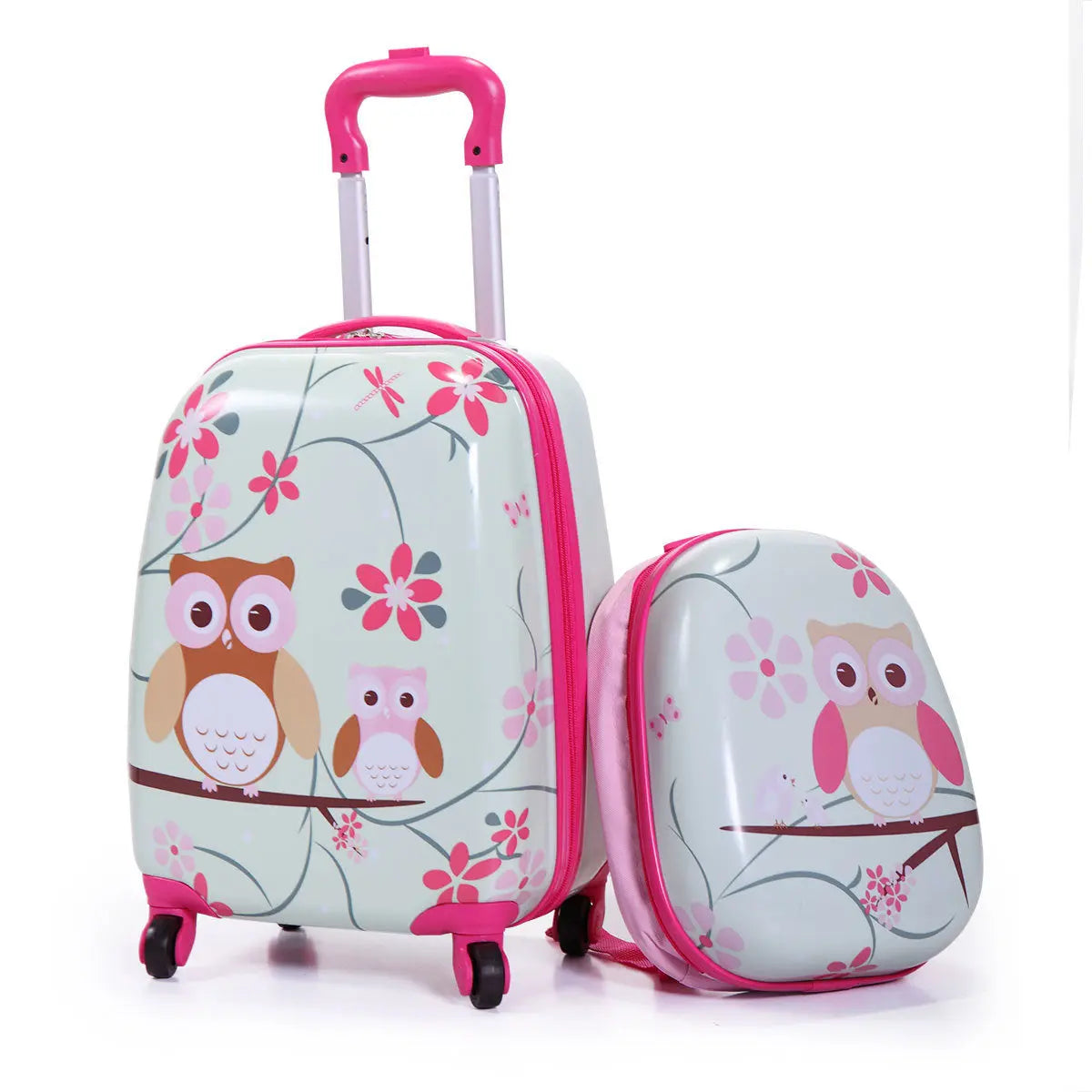 2 PCS Kids Luggage Set, 12" Backpack and 16" Spinner Case with 4 Universal Wheels, Travel Suitcase for Boys Girls - VINE GLOBAL