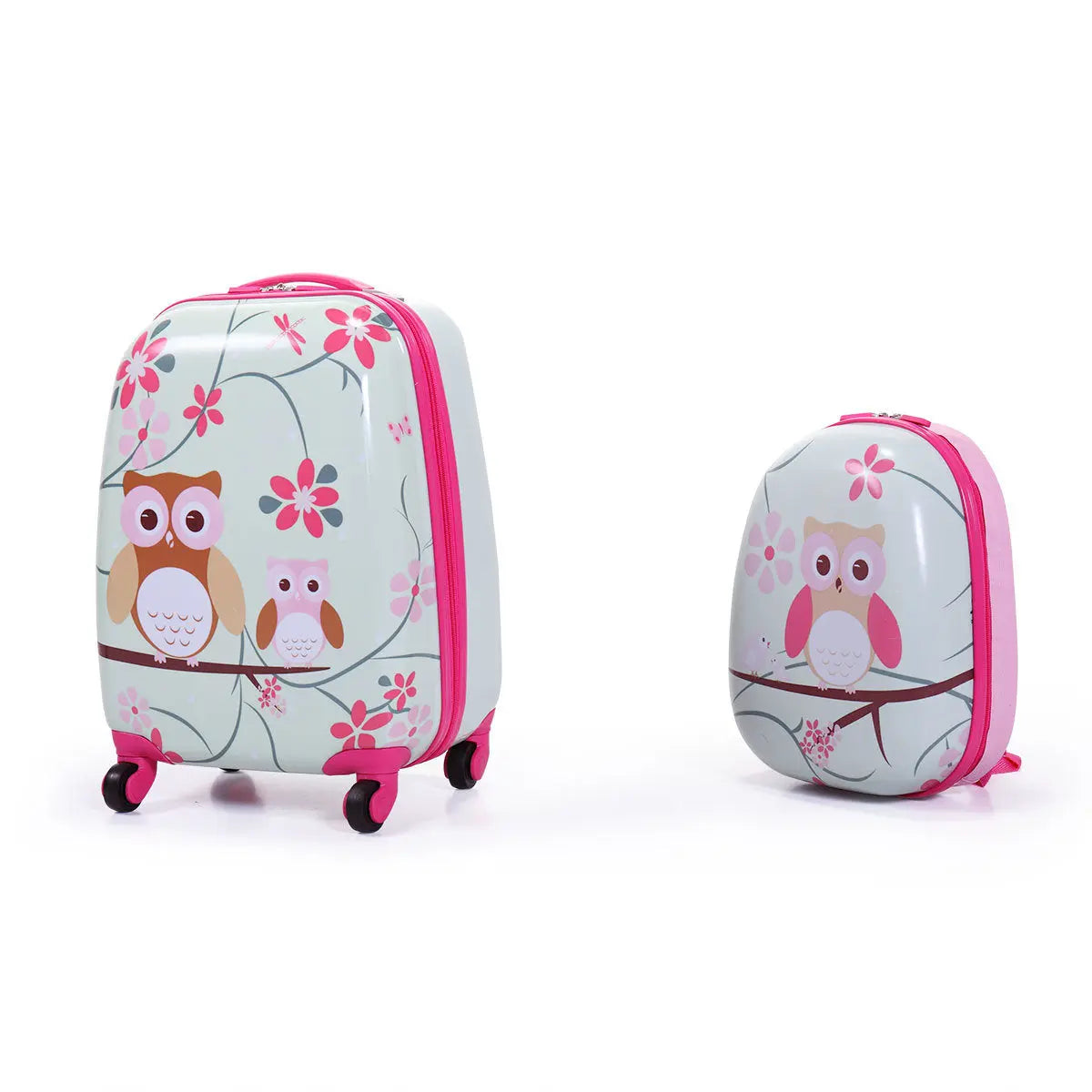 2 PCS Kids Luggage Set, 12" Backpack and 16" Spinner Case with 4 Universal Wheels, Travel Suitcase for Boys Girls - VINE GLOBAL