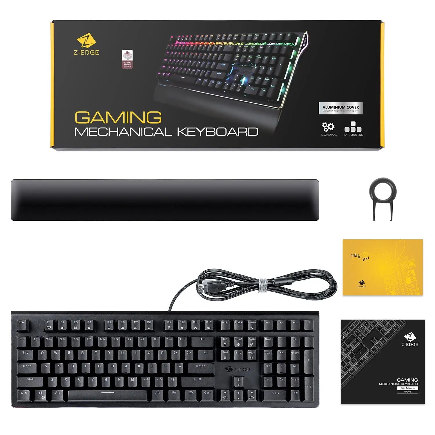 Z-EDGE UK108 108 Keys RGB Optical Mechanical Gaming Keyboard - VINE GLOBAL