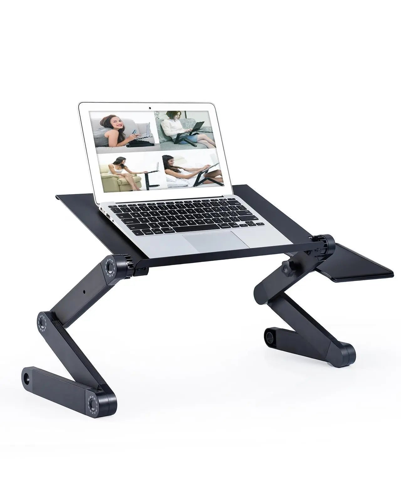 Adjustable Laptop Stand; RAINBEAN Laptop Desk with 2 CPU Cooling USB Fans for Bed Aluminum Lap Workstation Desk with Mouse Pad; Foldable Cook Book Stand Notebook Holder Sofa; Amazon Banned - VINE GLOBAL