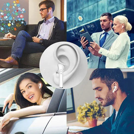 Clear Top Dual Chamber Wireless Bluetooth Earphones With Charging Box - VINE GLOBAL