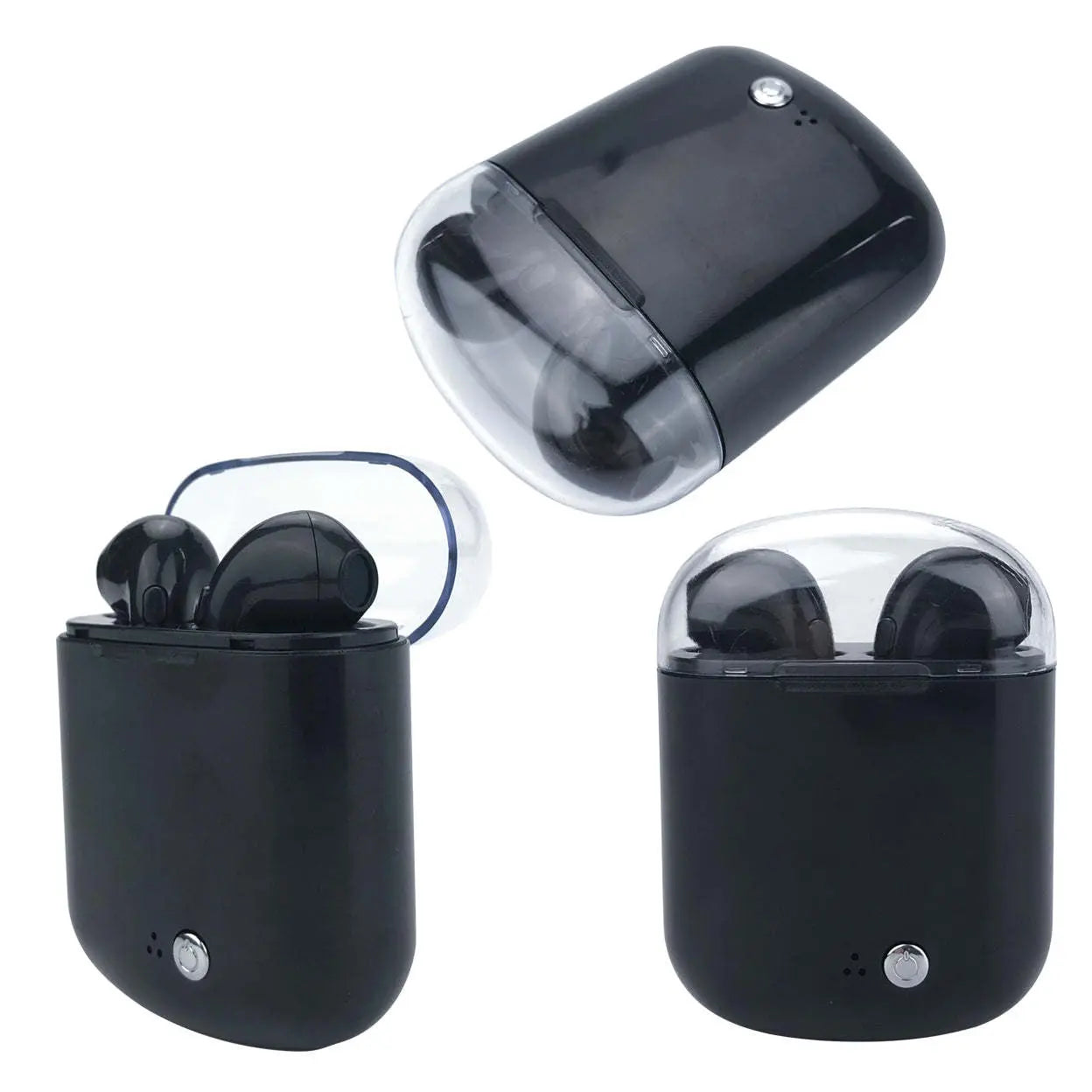 Clear Top Dual Chamber Wireless Bluetooth Earphones With Charging Box - VINE GLOBAL