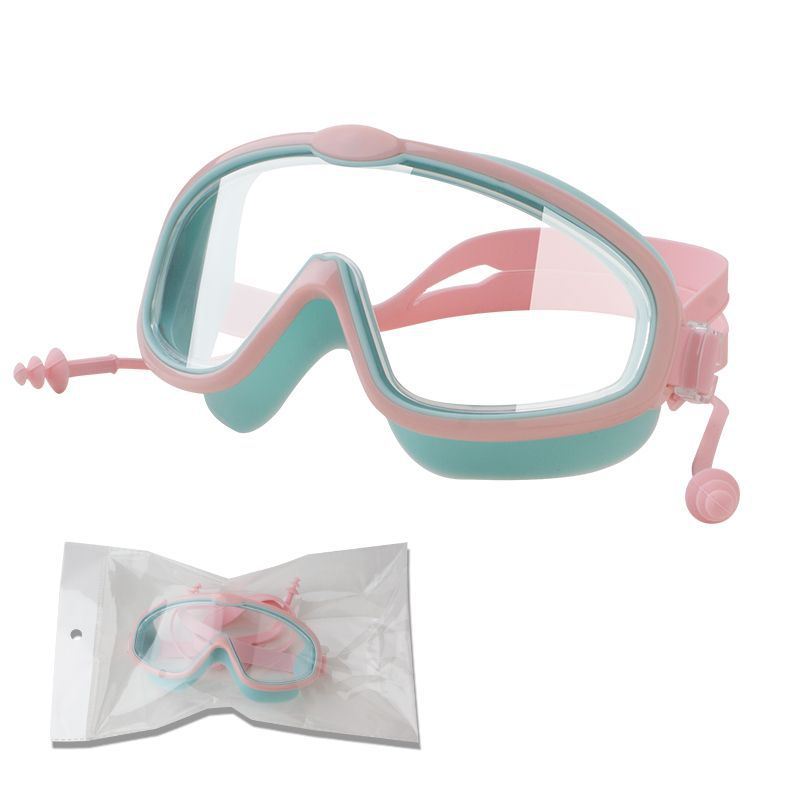Outdoor swimming goggles earplugs 2 in 1 set kids anti fog UV - VINE GLOBAL