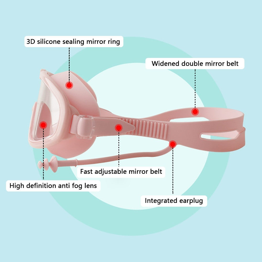 Outdoor swimming goggles earplugs 2 in 1 set kids anti fog UV - VINE GLOBAL