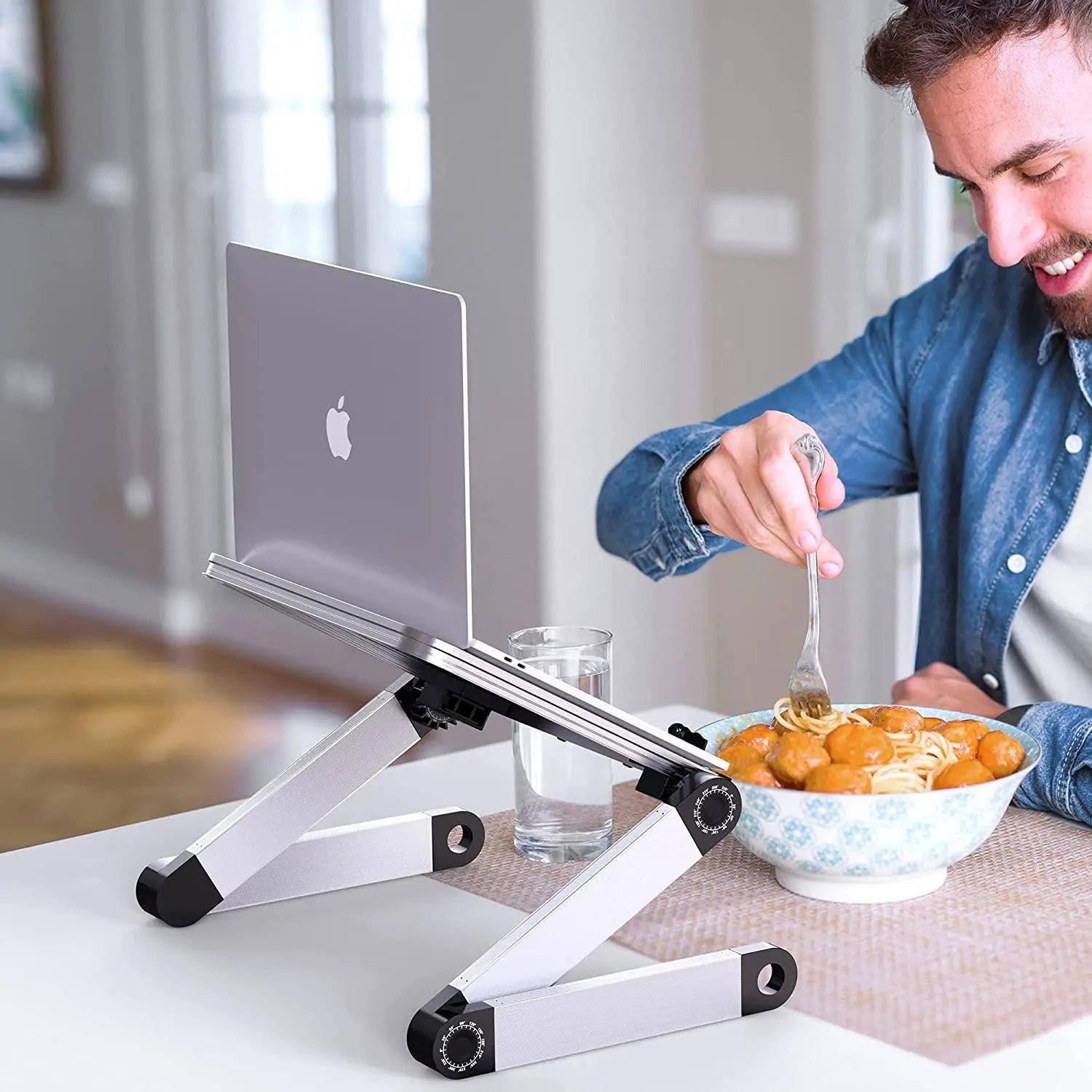 Adjustable Height Laptop Desk Laptop Stand for Bed Portable Lap Desk Foldable Table Workstation Notebook RiserErgonomic Computer Tray Reading Holder Bed Tray Standing Desk - VINE GLOBAL