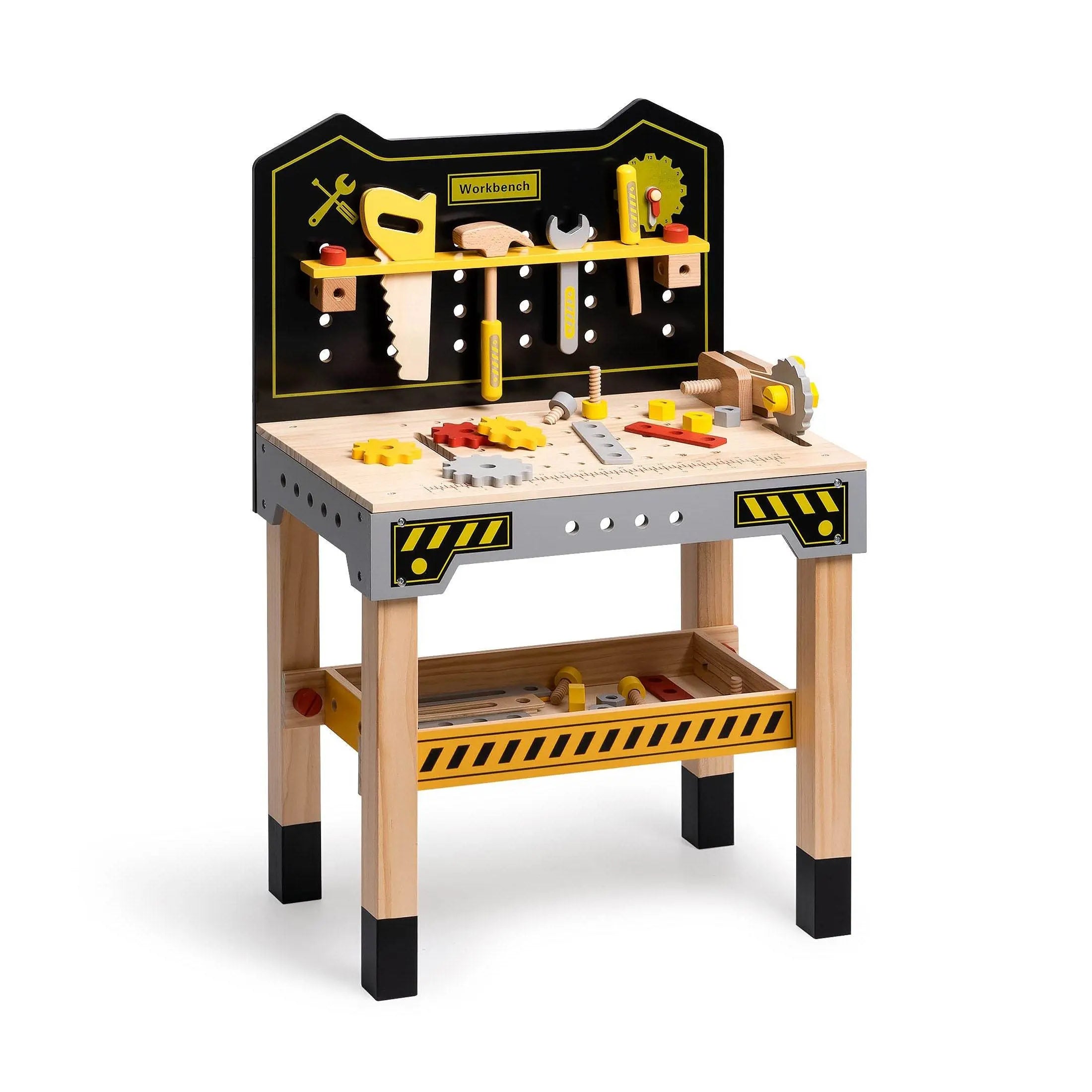 Wooden Tool Workbench Toy for Kids & Toddlers, Pretend Play Tool Toy Gift for Boys Girls - VINE GLOBAL