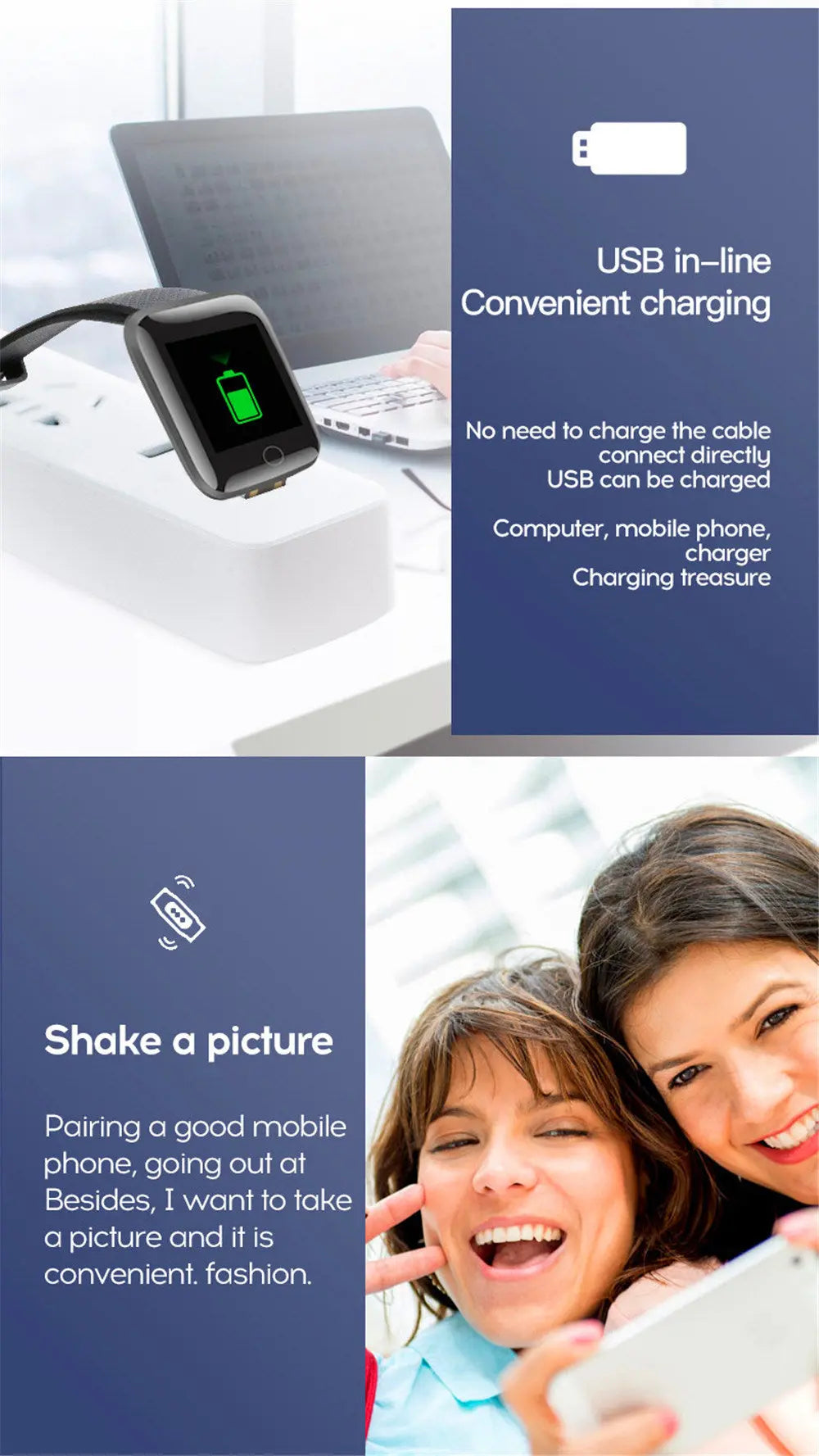 Smart Watch Heart Rate Sleep Monitoring Blood Pressure Smartwatch Men Women Fitness Tracker Watch For Android IOS - VINE GLOBAL