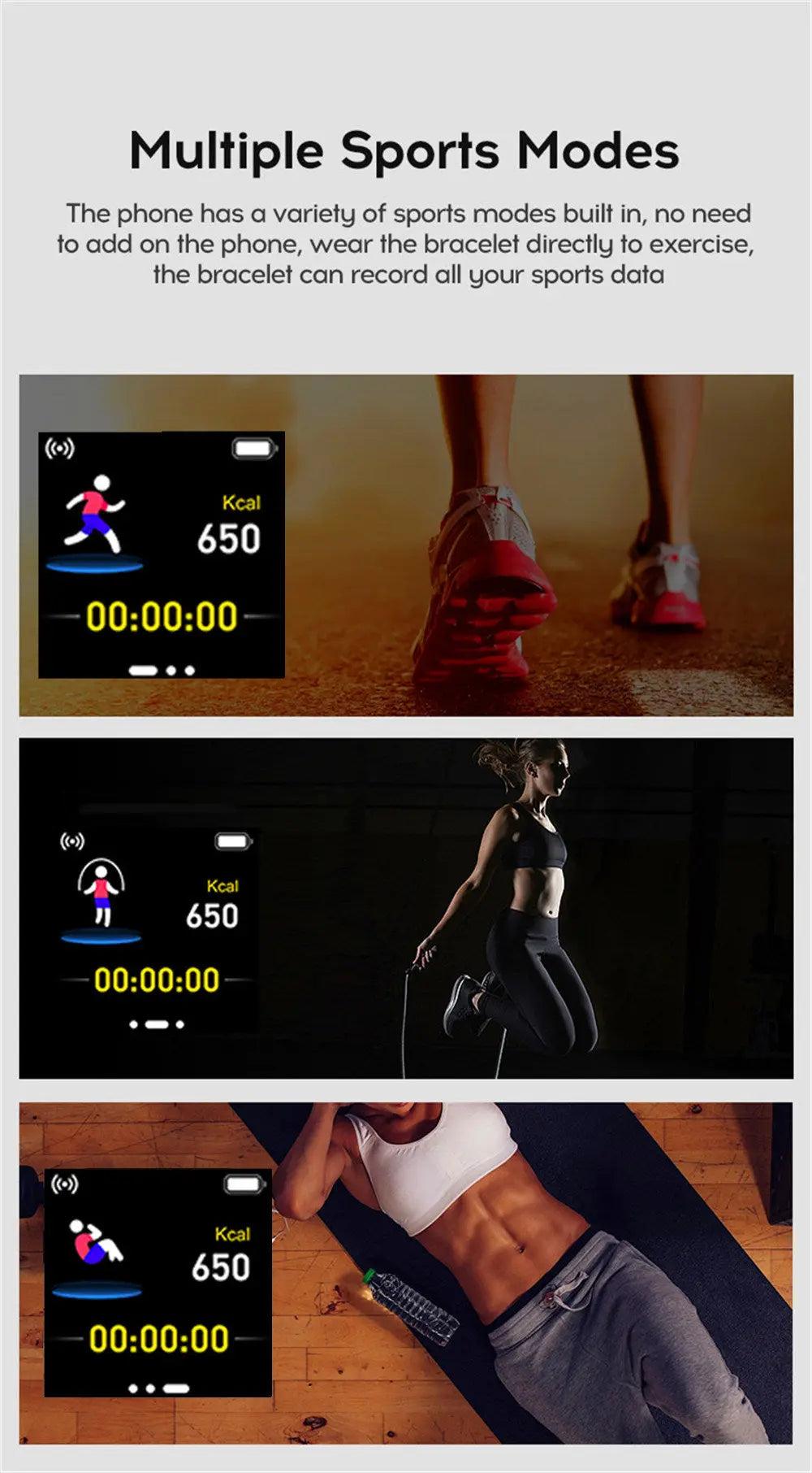 Smart Watch Heart Rate Sleep Monitoring Blood Pressure Smartwatch Men Women Fitness Tracker Watch For Android IOS - VINE GLOBAL