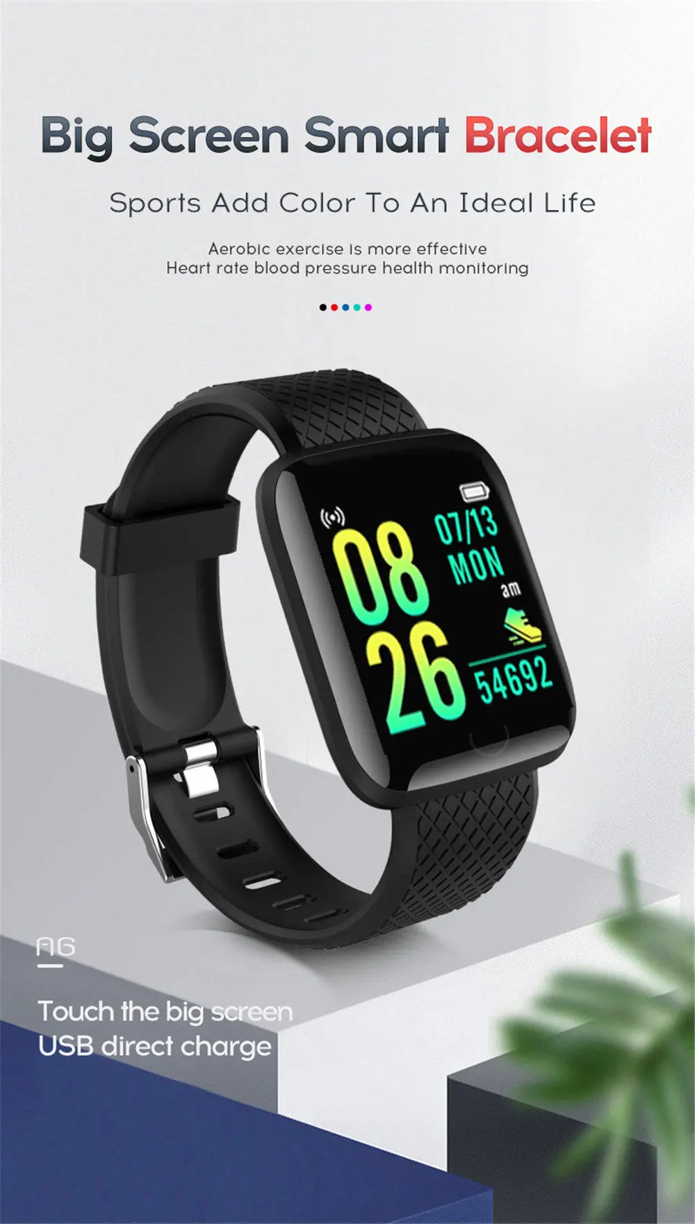 Smart Watch Heart Rate Sleep Monitoring Blood Pressure Smartwatch Men Women Fitness Tracker Watch For Android IOS - VINE GLOBAL