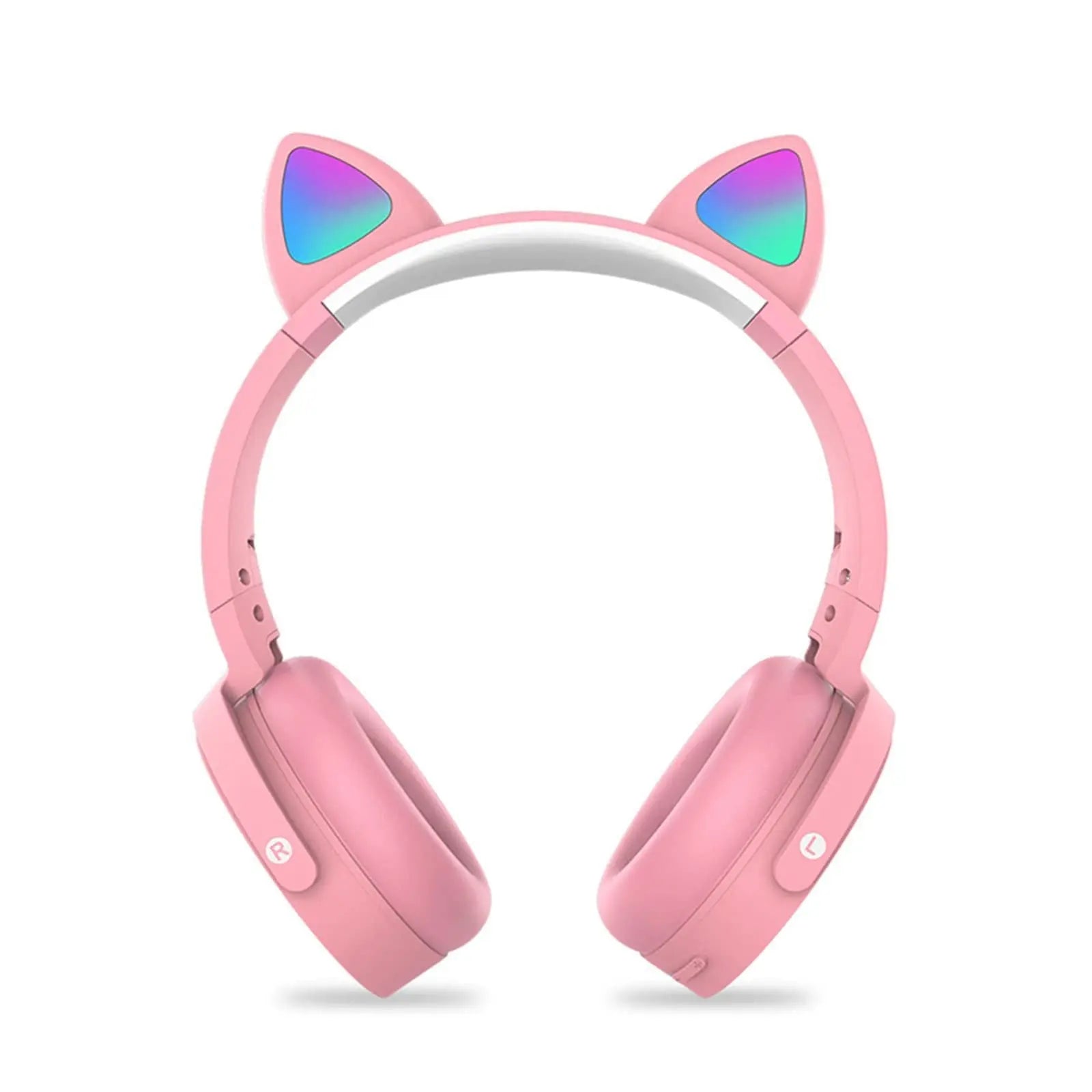 Fidget Headphones Kids Toy Headset, Wireless Bluetooth Headphone Pop Bubble On-Ear Headphone Fidget Toy Rainbow Color Fidget Headset for Children Adults (Pink-Cat) - VINE GLOBAL