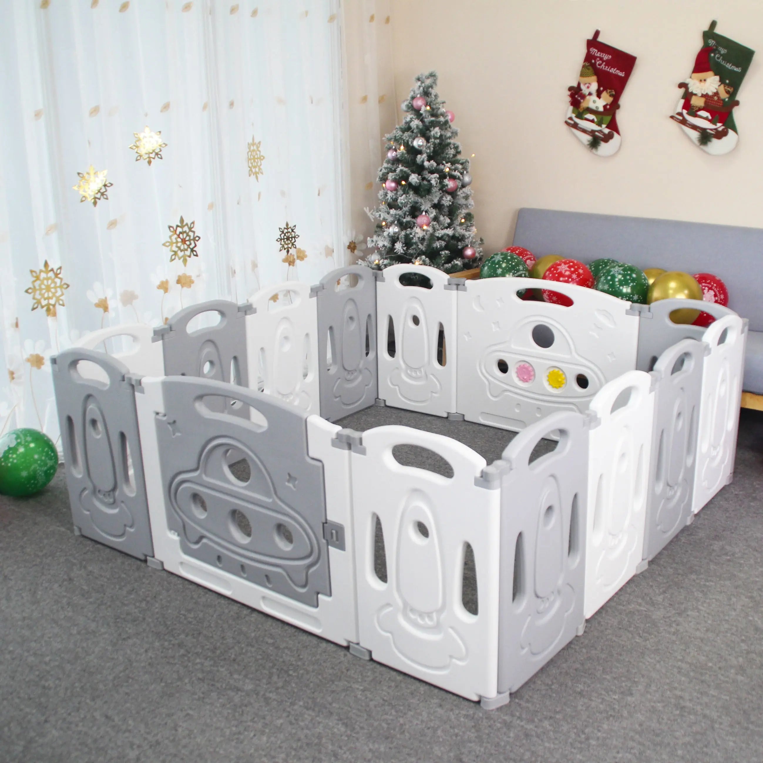 Gupamiga Foldable Baby playpen Baby Folding Play Pen Kids Activity Centre Safety Play Yard Home Indoor Outdoor New Pen - VINE GLOBAL
