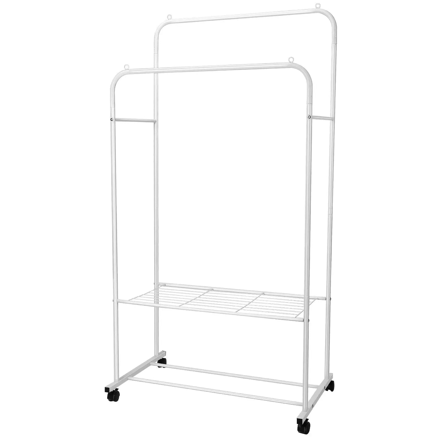 Garment Hanging Rack Clothing Hanging Rail Pillow Shoe Display Organizer Stand Rolling Wheel Clothes Organizer - VINE GLOBAL