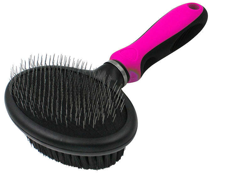 Pet Life Flex Series 2-in-1 Dual-Sided Slicker and Bristle Grooming Pet Brush - VINE GLOBAL