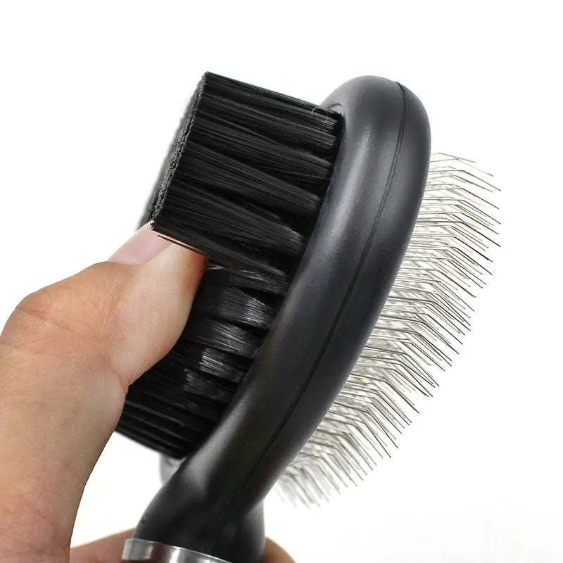 Pet Life Flex Series 2-in-1 Dual-Sided Slicker and Bristle Grooming Pet Brush - VINE GLOBAL