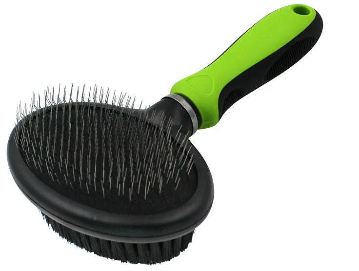 Pet Life Flex Series 2-in-1 Dual-Sided Slicker and Bristle Grooming Pet Brush - VINE GLOBAL