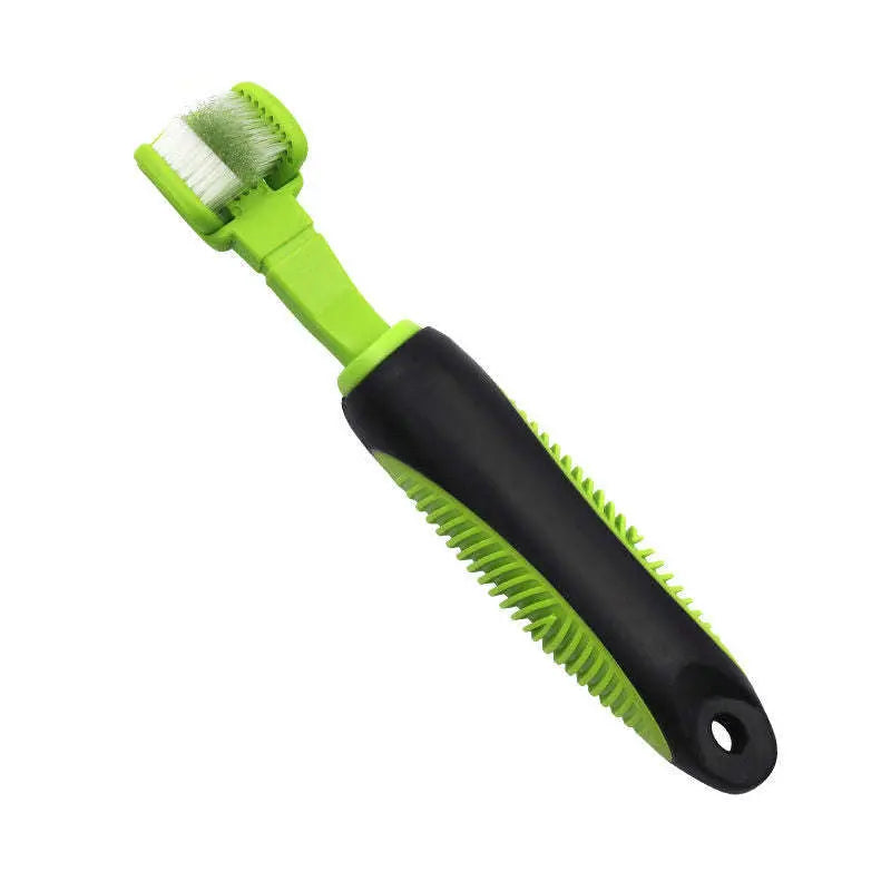 Pet Life 'Denta-Clean' Dual-Sided Action Bristle Pet Toothbrush - VINE GLOBAL